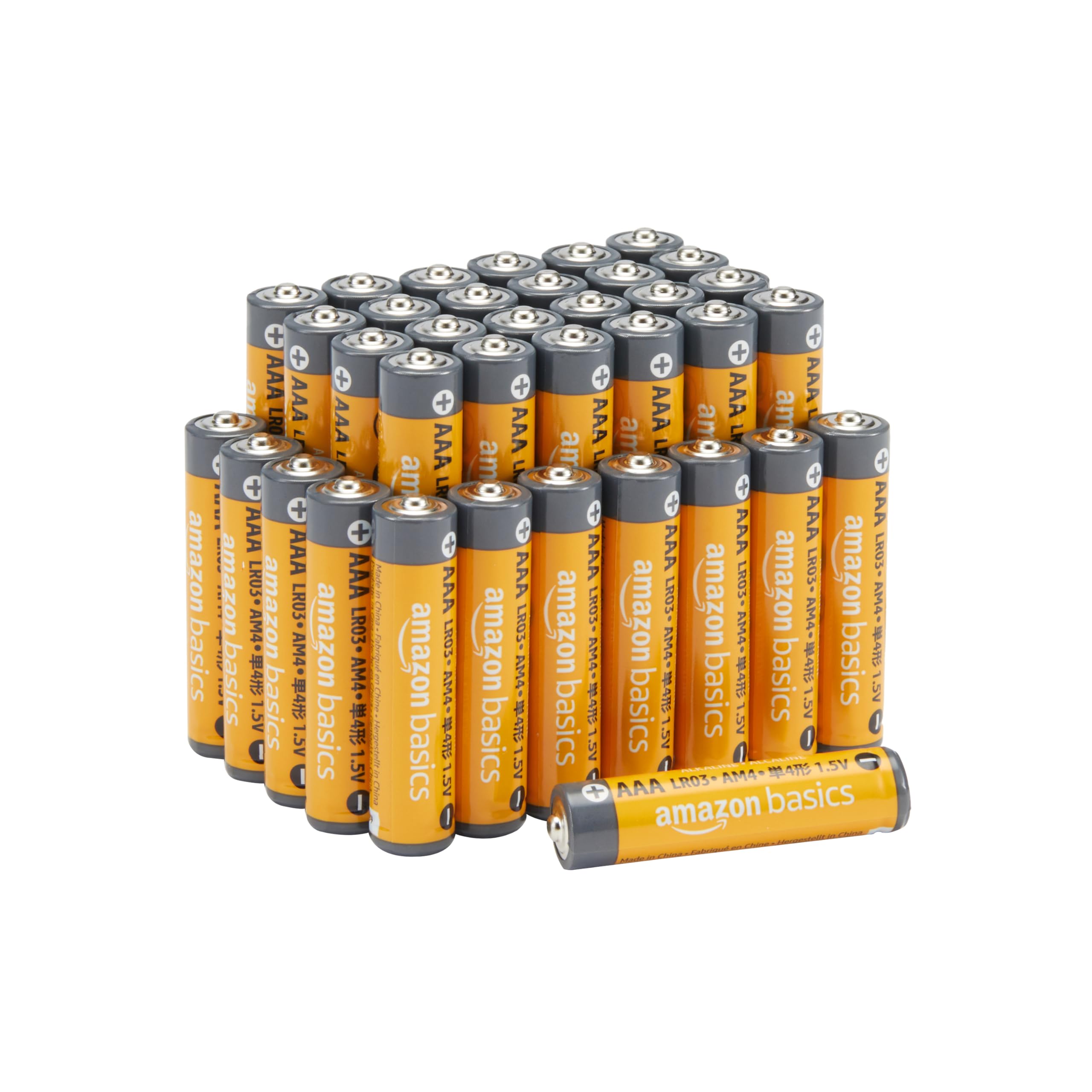 Amazon Basics AAA Alkaline High-Performance Batteries, 1.5 Volt, 10-Year Shelf Life, 36 Count (Pack of 1)