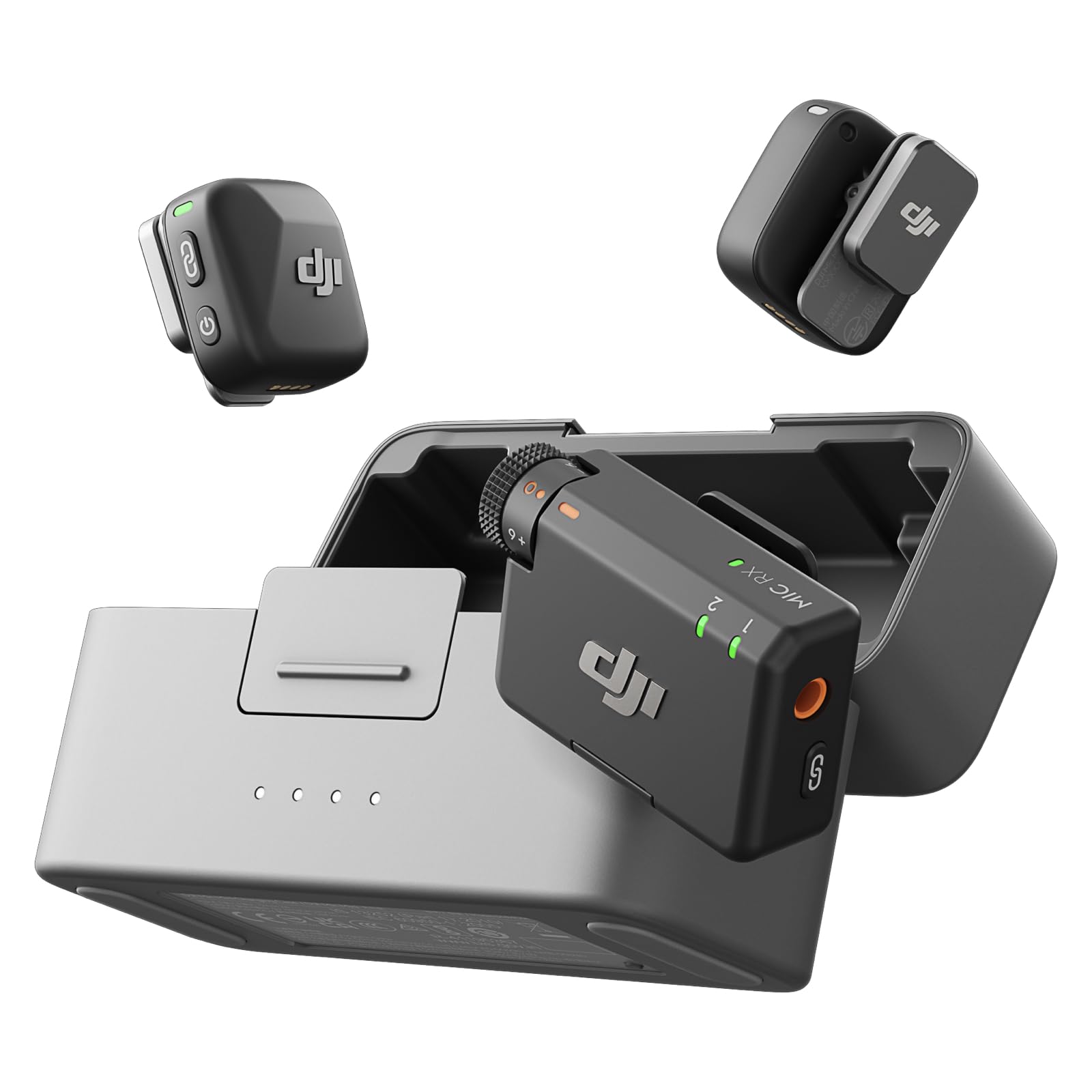 DJI Mic Mini (2 TX + 1 RX + Charging Case), Wireless Lavalier Microphone for iPhone/Camera/Android, Ultralight, Detail-Rich Audio, 48h Use, Noise Cancelling, Automatic Limiting, Vlog, Streaming