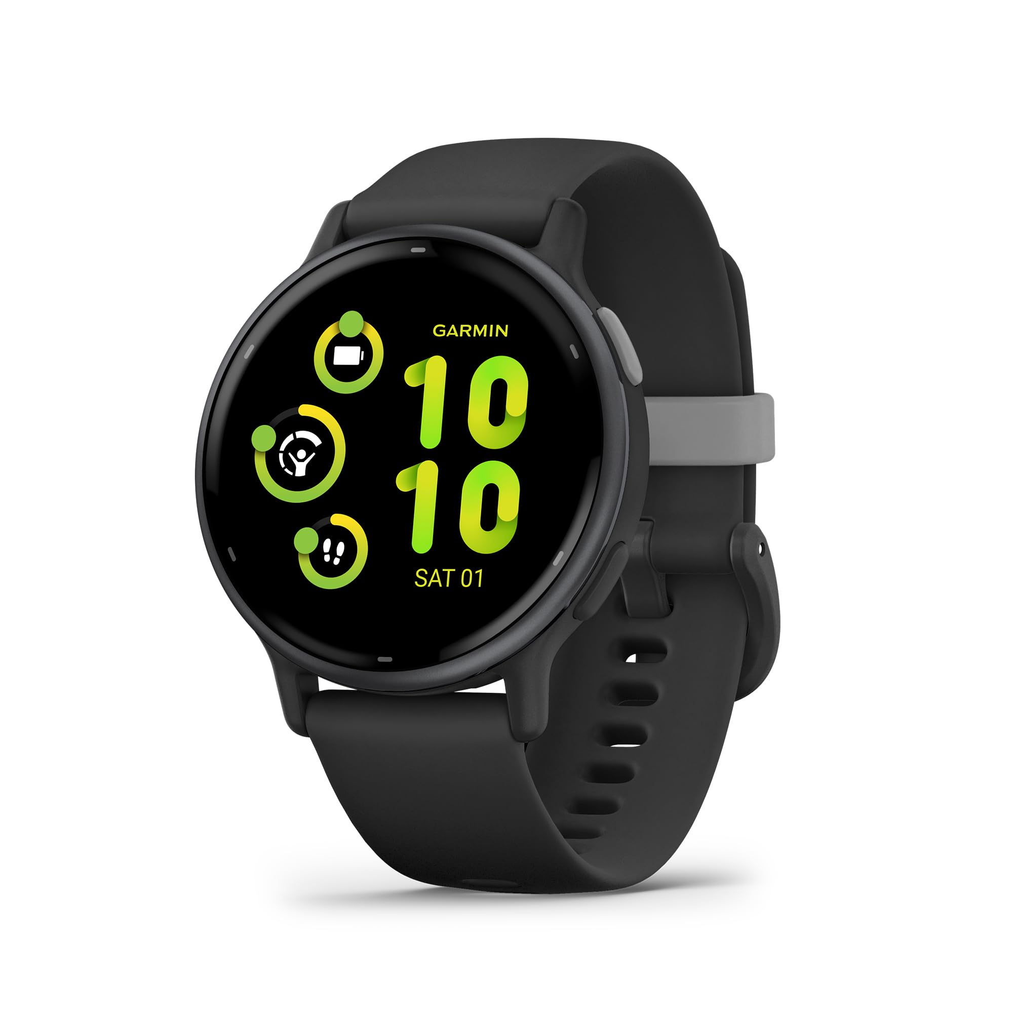 Garmin Vívoactive 5, Health and Fitness GPS Smartwatch, AMOLED Display, Up to 11 Days of Battery, Slate Aluminum Bezel with Black Case and Silicone Band