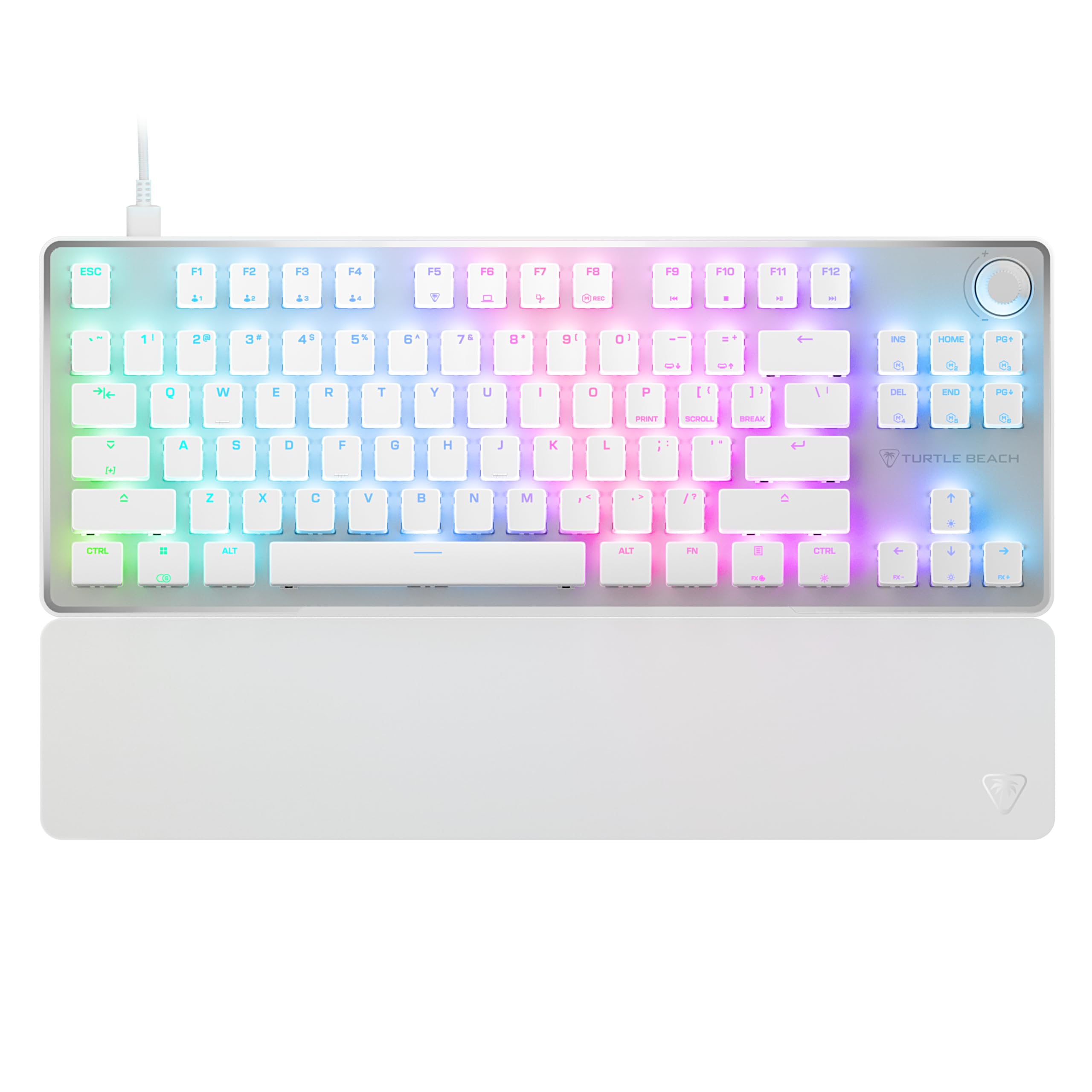 Turtle Beach Vulcan II TKL Pro Magnetic Mechanical RGB Gaming Keyboard – Analog Hall-Effect Switches, Adjustable Actuation, Rapid Trigger, Swappable Keycaps, Tenkeyless Design, Anti-Ghosting – White