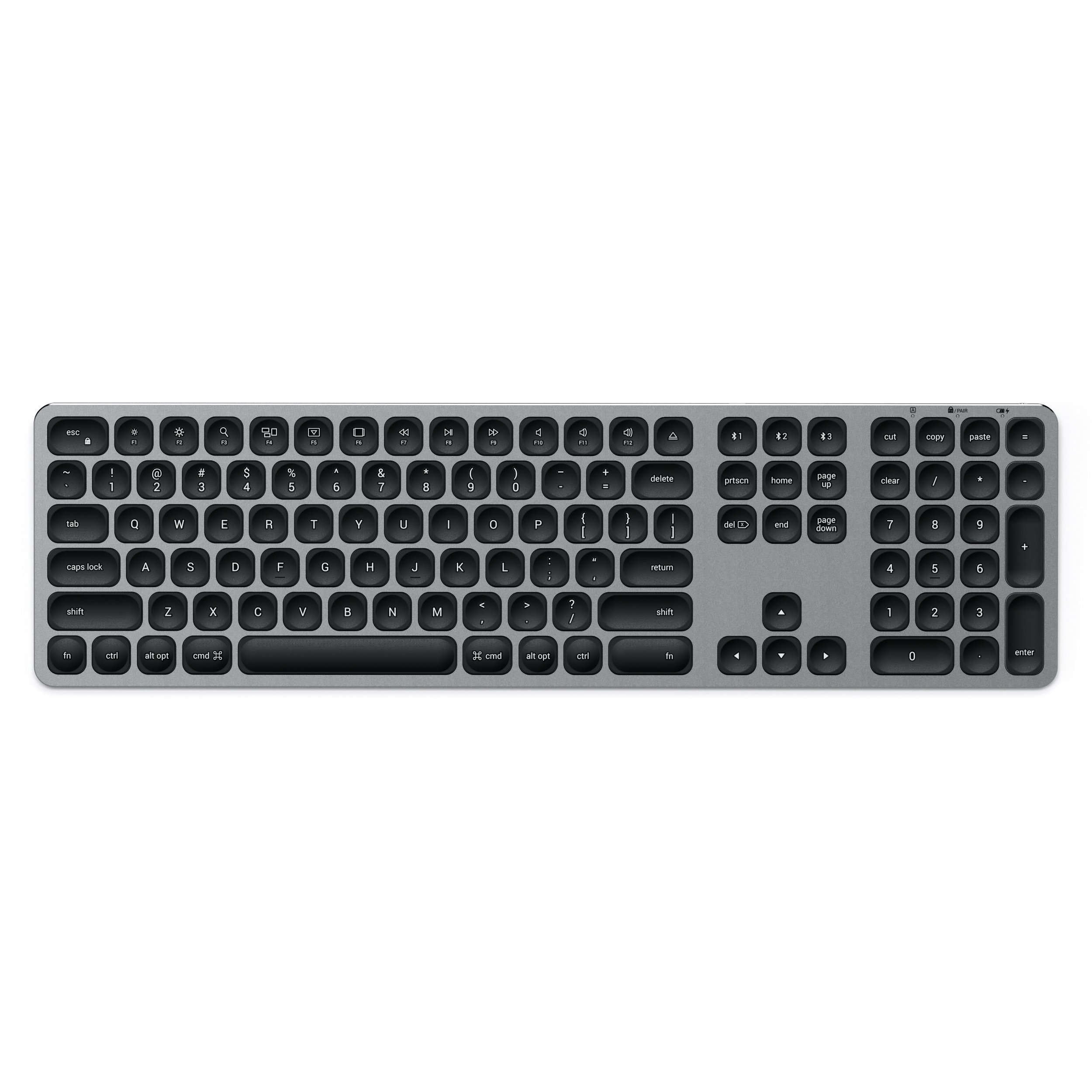 Satechi Aluminum Wireless Keyboard with Numeric Keypad – for MacBook Pro, MacBook Air, iPad Pro, iMac and More