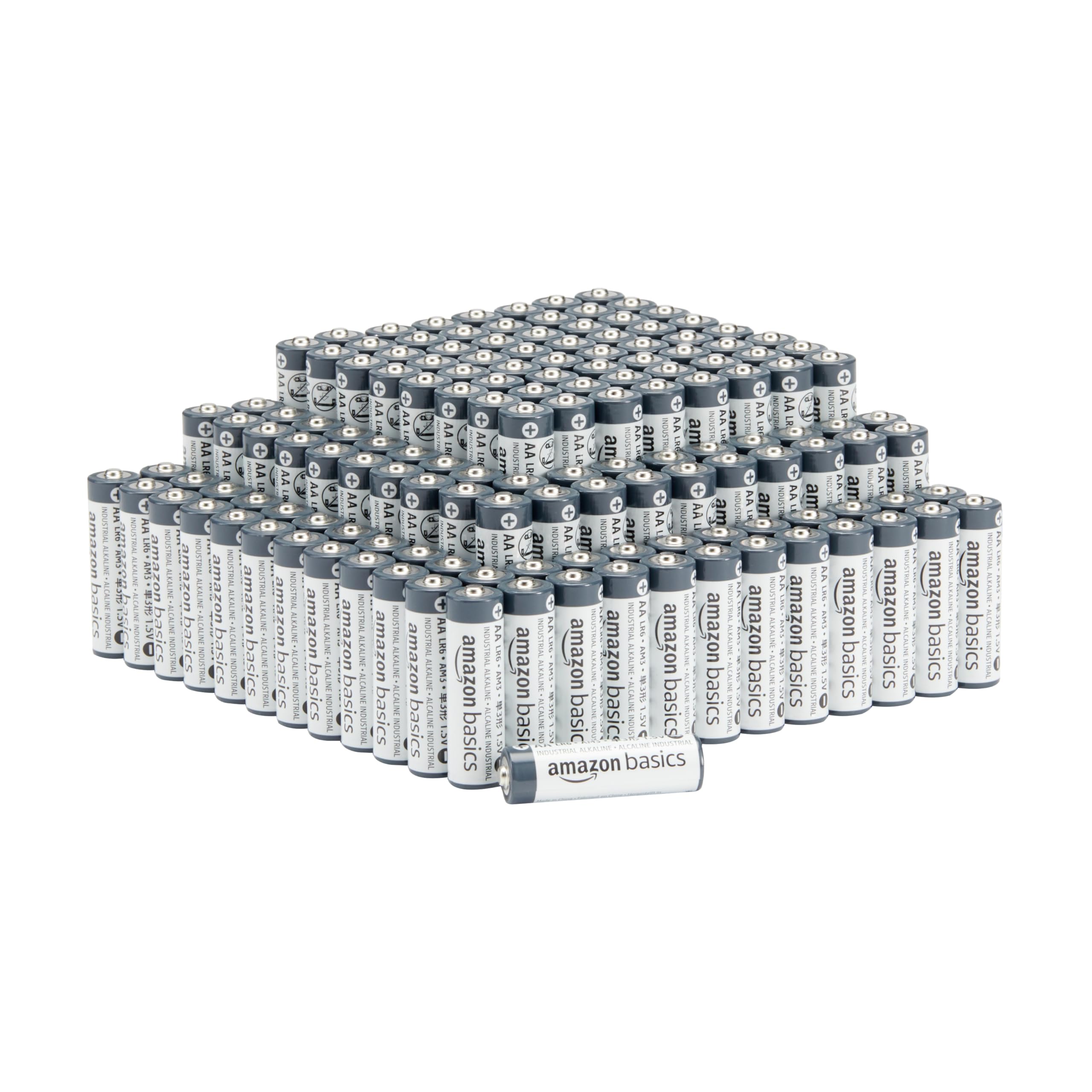 Amazon Basics 150-Pack AA Alkaline Industrial Batteries, 1.5 Volt, 5-10 Year Shelf Life