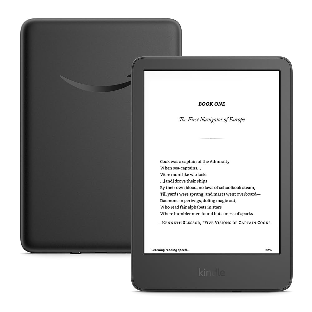 Amazon Kindle 16 GB (newest model) - Lightest and most compact Kindle, now with faster page turns, and higher contrast ratio, for an enhanced reading experience - Without Lockscreen Ads - Black