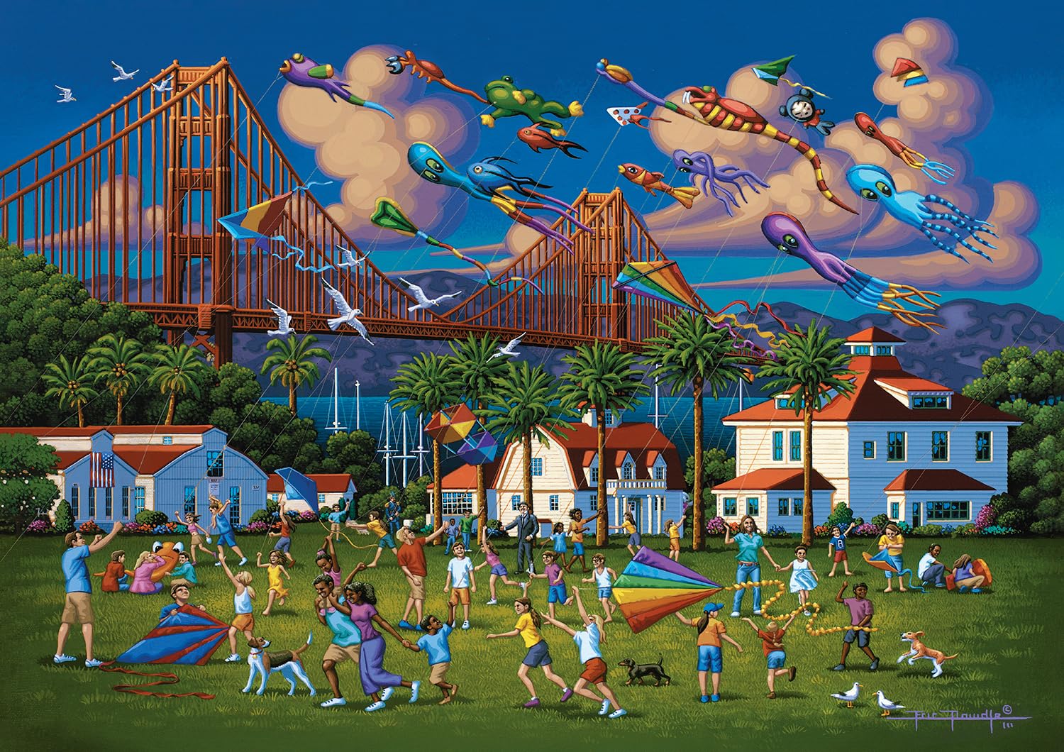 Buffalo Games - Gold - Eric Dowdle - Golden Gate Bridge - 500 Piece Jigsaw Puzzle for Adults - Challenging Puzzle Perfect for Game Nights