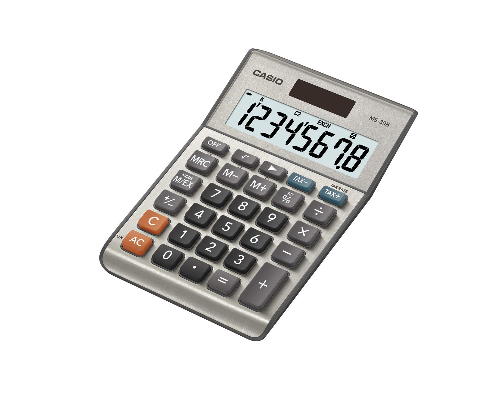 Casio MS-80B Calculator – Desktop Calculator with Tax & Currency Tools | General Purpose | Large Display | Ideal for Home, Office & Everyday Math
