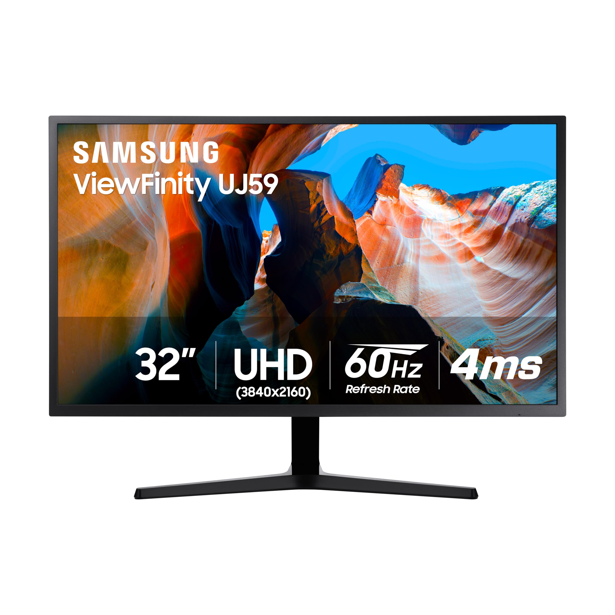 SAMSUNG 32" UJ59 Series 4K UHD (3840x2160) Computer Monitor,VA Panel, HDMI, Display Port, Eye Saver/Flicker Free Mode, FreeSync, LU32J590UQNXZA, Black