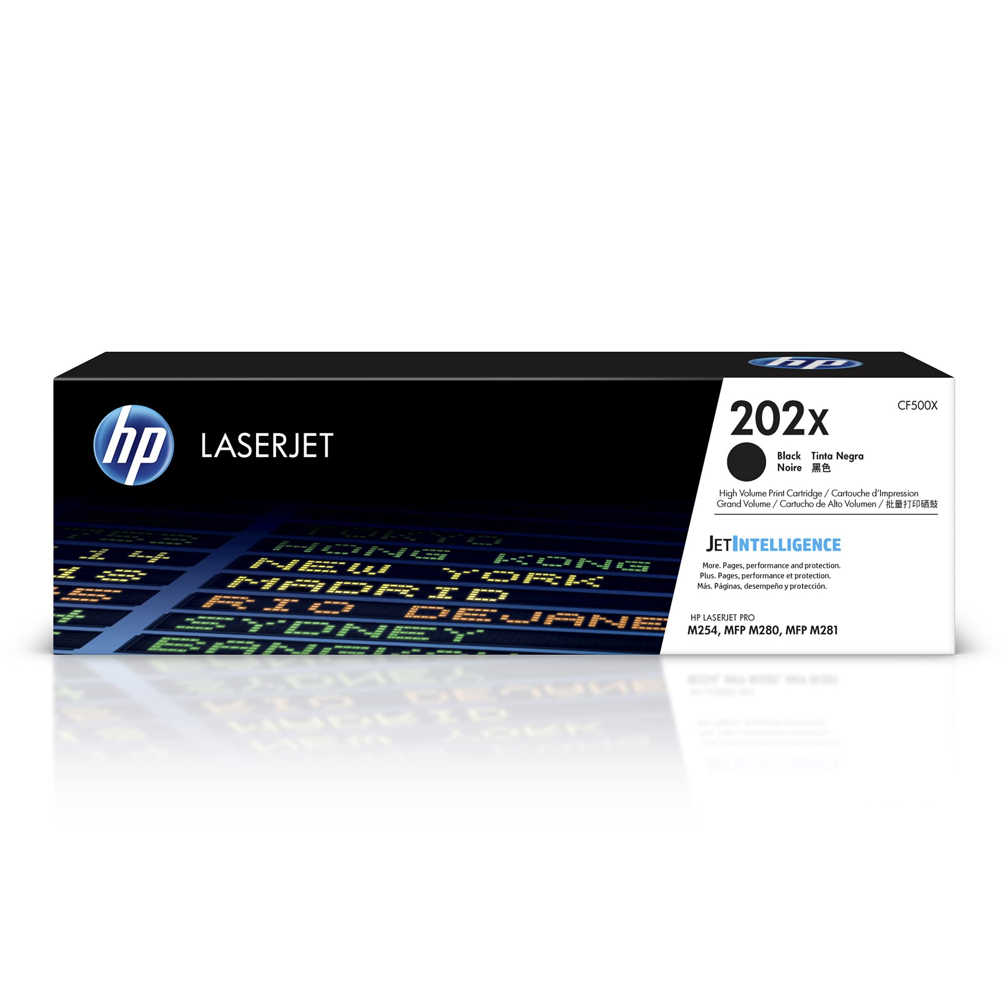 HP 202X Black High-yield Toner Cartridge ,Works with HP Color LaserJet Pro M254, HP Color LaserJet Pro MFP M281 Series CF500X