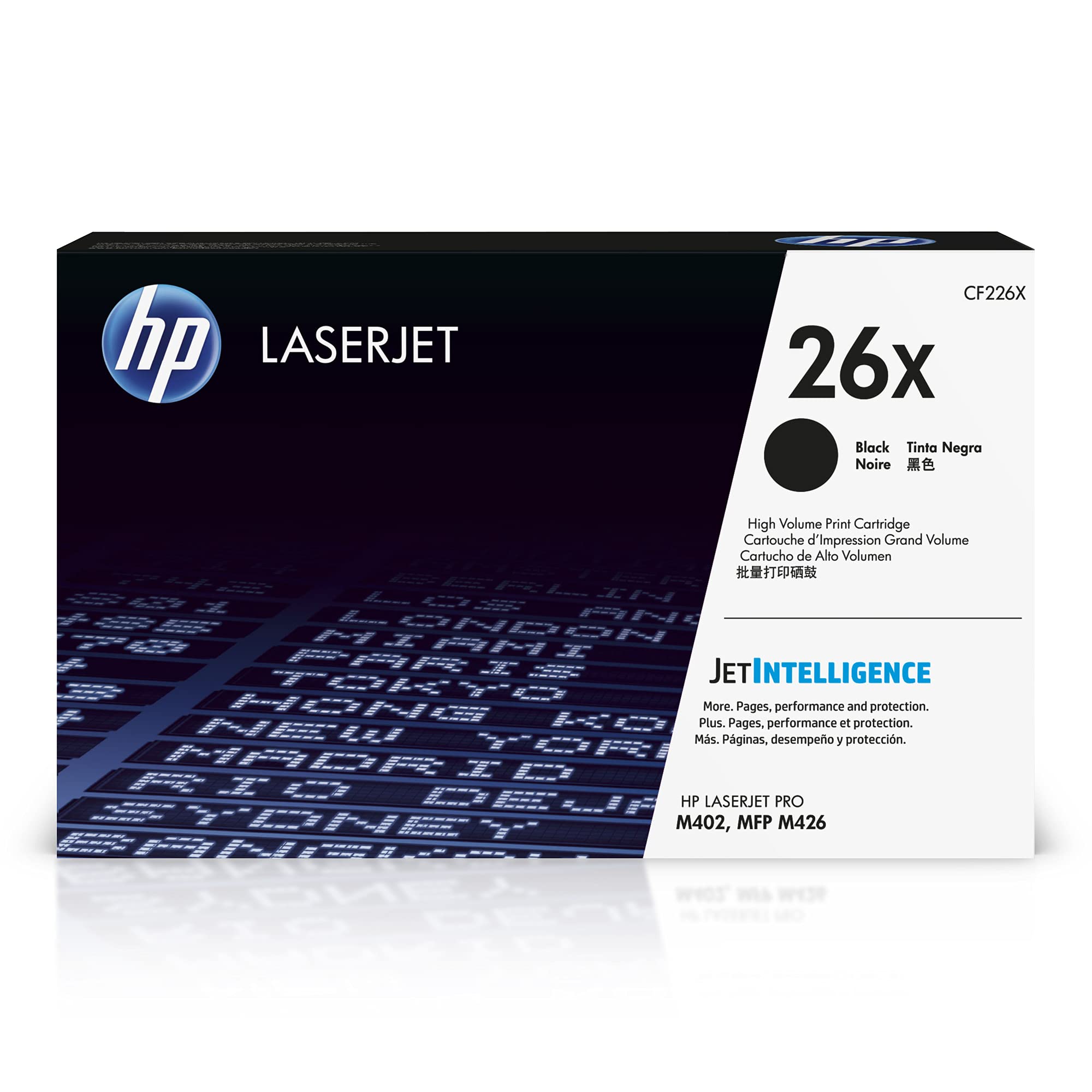 HP 26X Black High-yield Toner Cartridge | Works with HP LaserJet Pro M402 Series, HP LaserJet Pro MFP M426 Series | CF226X