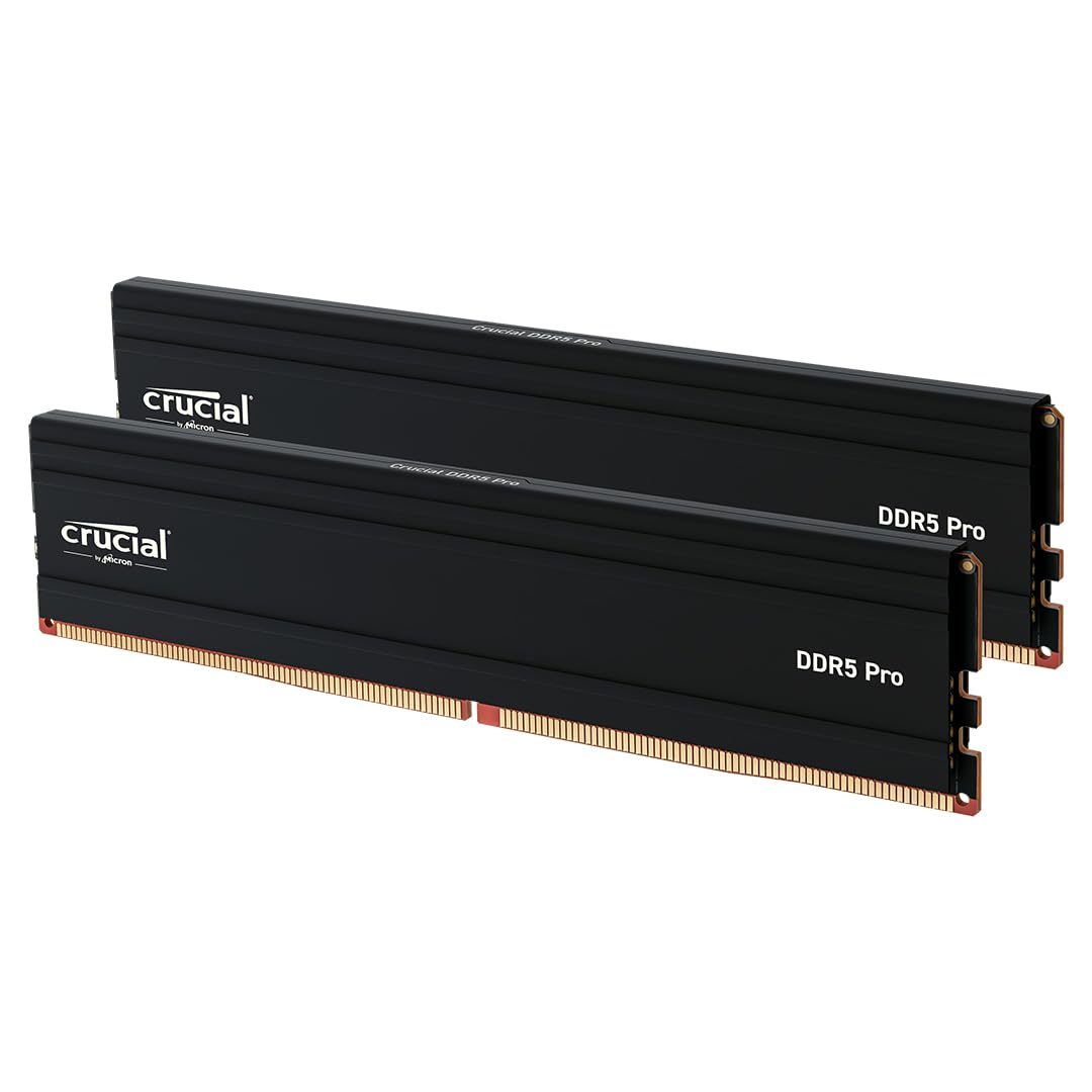 Crucial Pro 64GB DDR5 RAM Kit (2x32GB), 5600MHz (or 5200MHz or 4800MHz) Desktop Memory UDIMM 288-pin, Compatible with 13th Gen Intel Core and AMD Ryzen 7000 - CP2K32G56C46U5