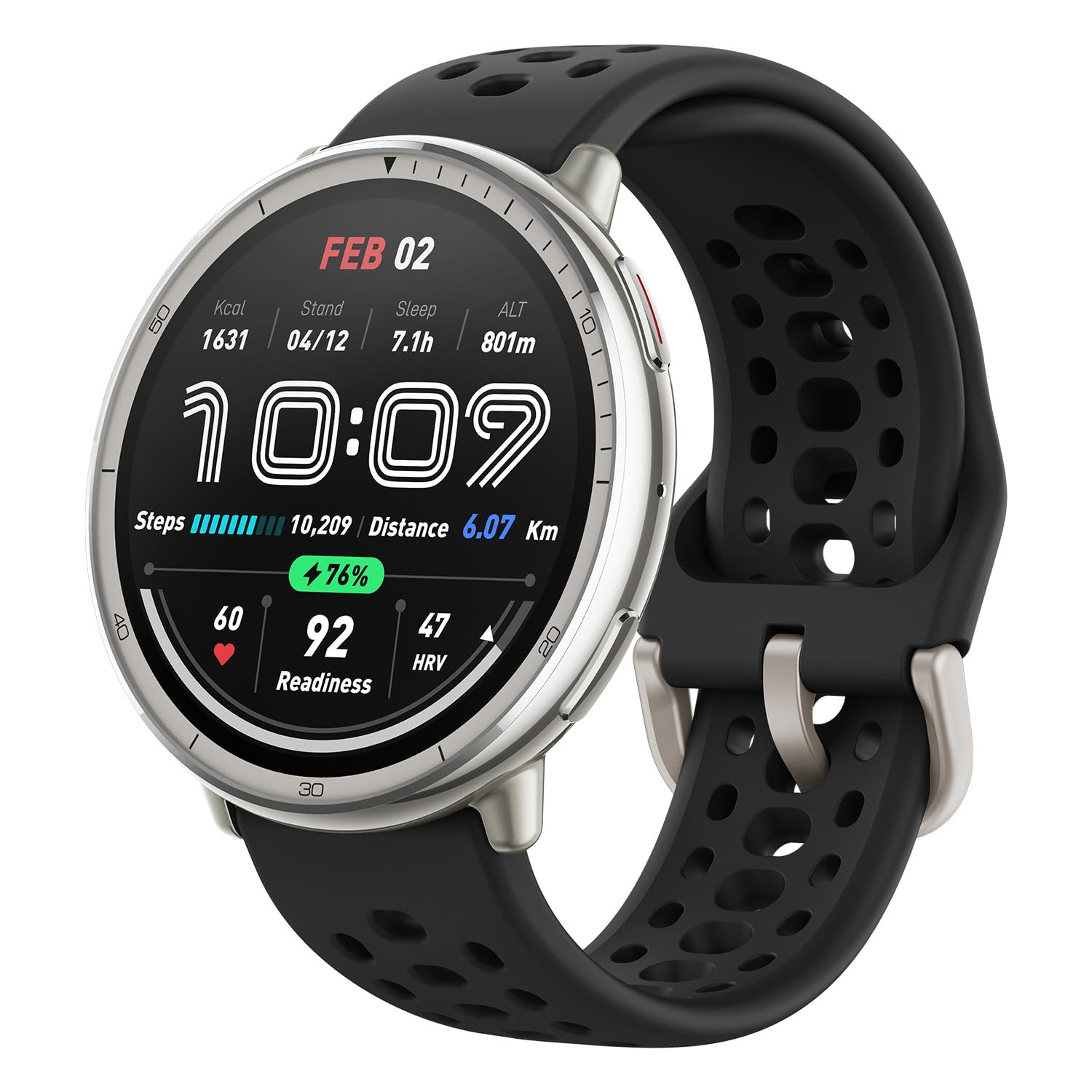 Amazfit Active 2 Sport Smart Watch Fitness Tracker for Android and iPhone, 44mm, 10 Day Battery, Water Resistant, GPS Maps, Sleep Monitor, 160+ Workout Modes, 400 Face Styles, Silicone Strap, Free App