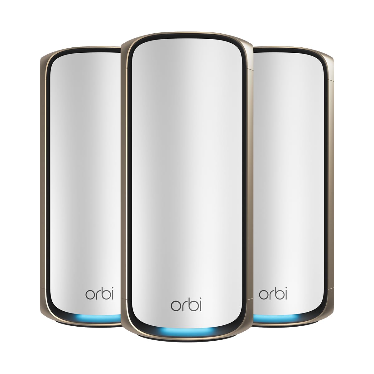 NETGEAR Orbi 970 Series Quad-Band WiFi 7 Mesh Network System (RBE973S), Router + 2 Satellite Extenders, Security Features, Up to 27Gbps, Covers Up to 10,000 sq. ft., 200 Devices, 10 Gig Internet Port