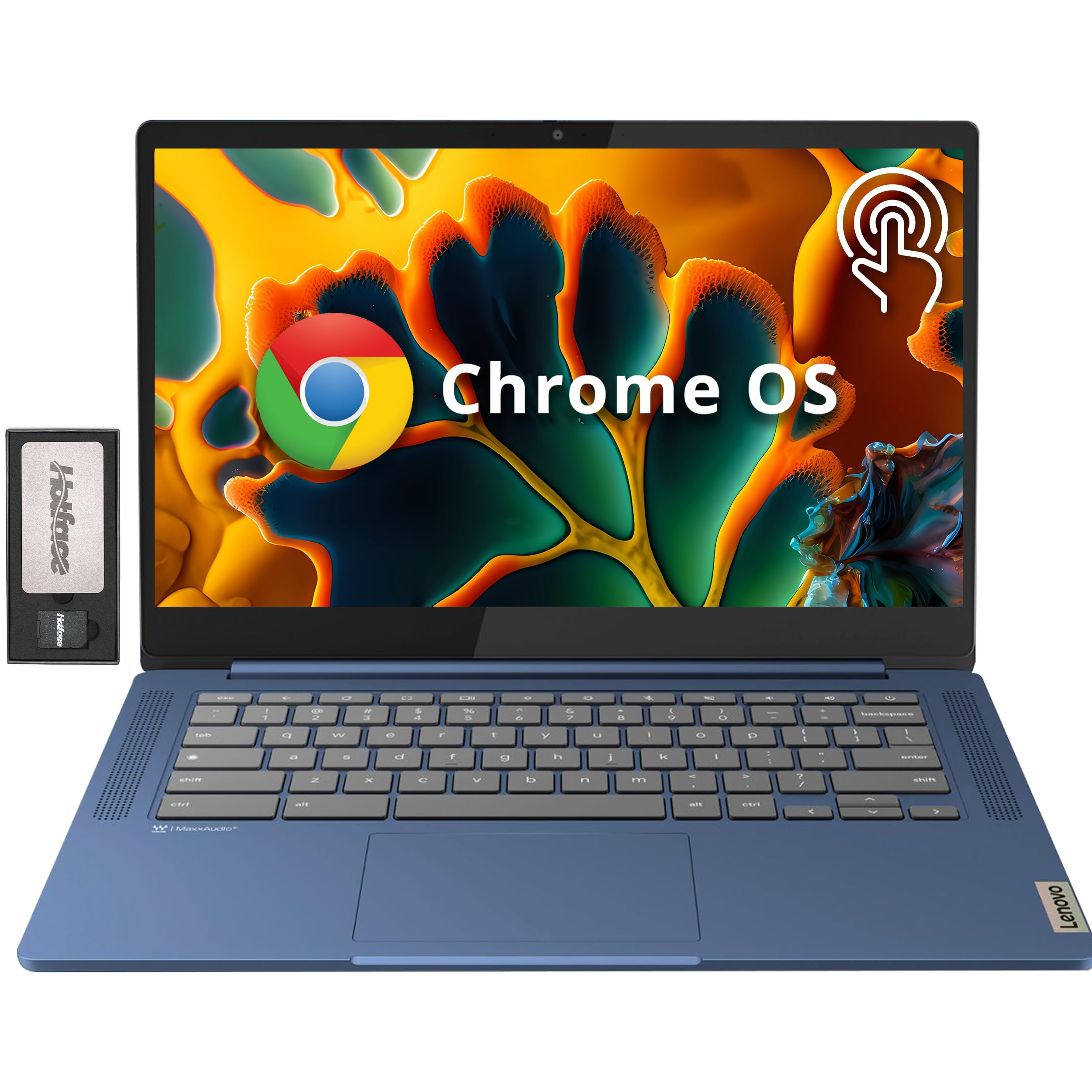 Lenovo IdeaPad Slim 3 Chromebook, 14″ FHD IPS Anti-Glare Touchscreen, MediaTek Kompanio 520, 4GB LPDDR4X, 224GB Storage(64GB eMMC+160GB Docking Station Set), Webcam, WiFi 6, Chrome OS, Blue
