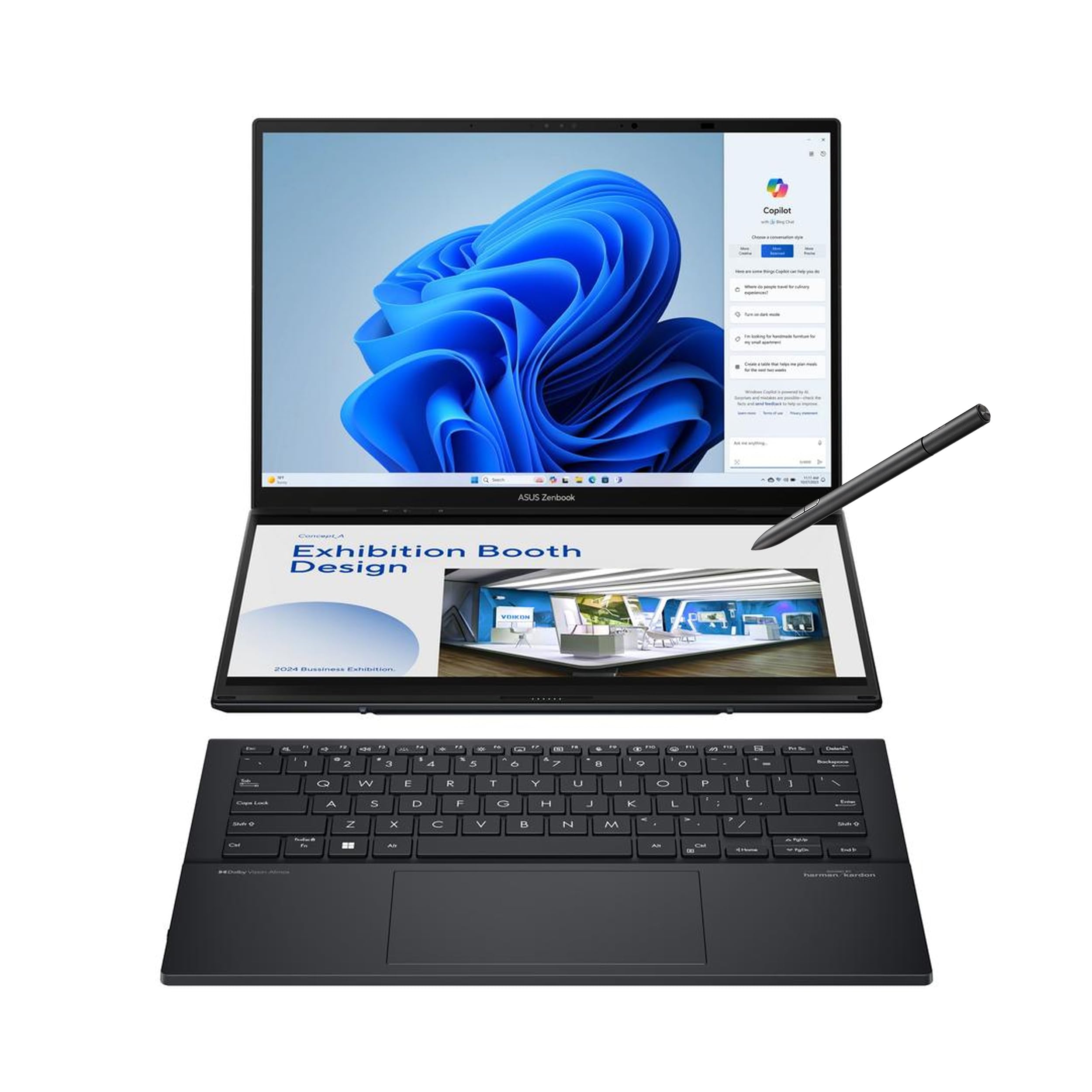 ASUS Zenbook DUO Laptop, Dual 14” OLED 3K 120Hz Touch Display, Evo, Intel Core Ultra 9 285H, Intel Arc Graphics, 32GB RAM, 1TB SSD, Windows 11, UX8406CA-PS99T