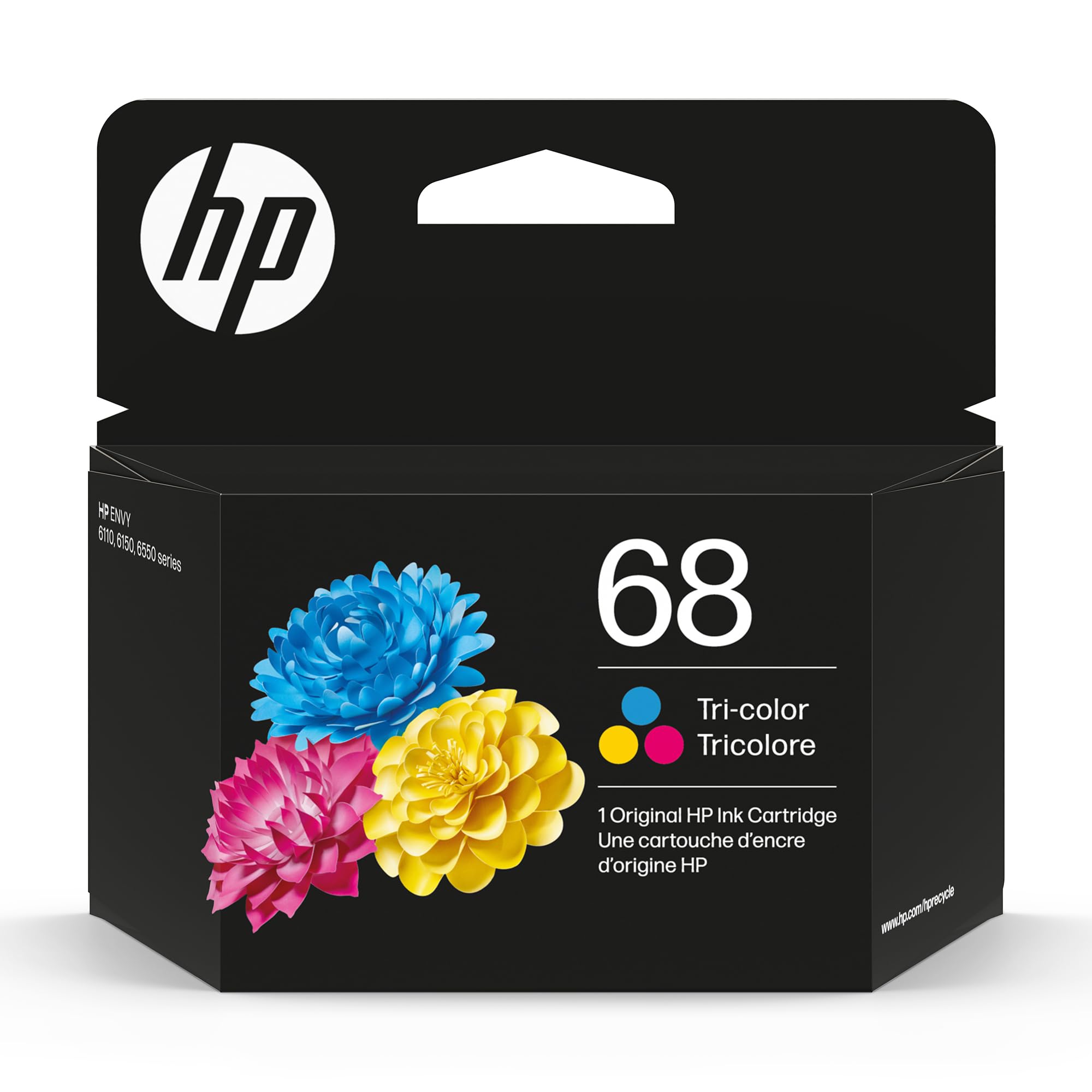 HP 68 Tri-Color Ink Cartridge | Works Envy 6100e, 6500e Series | Eligible for Instant Ink | 7FP20TN