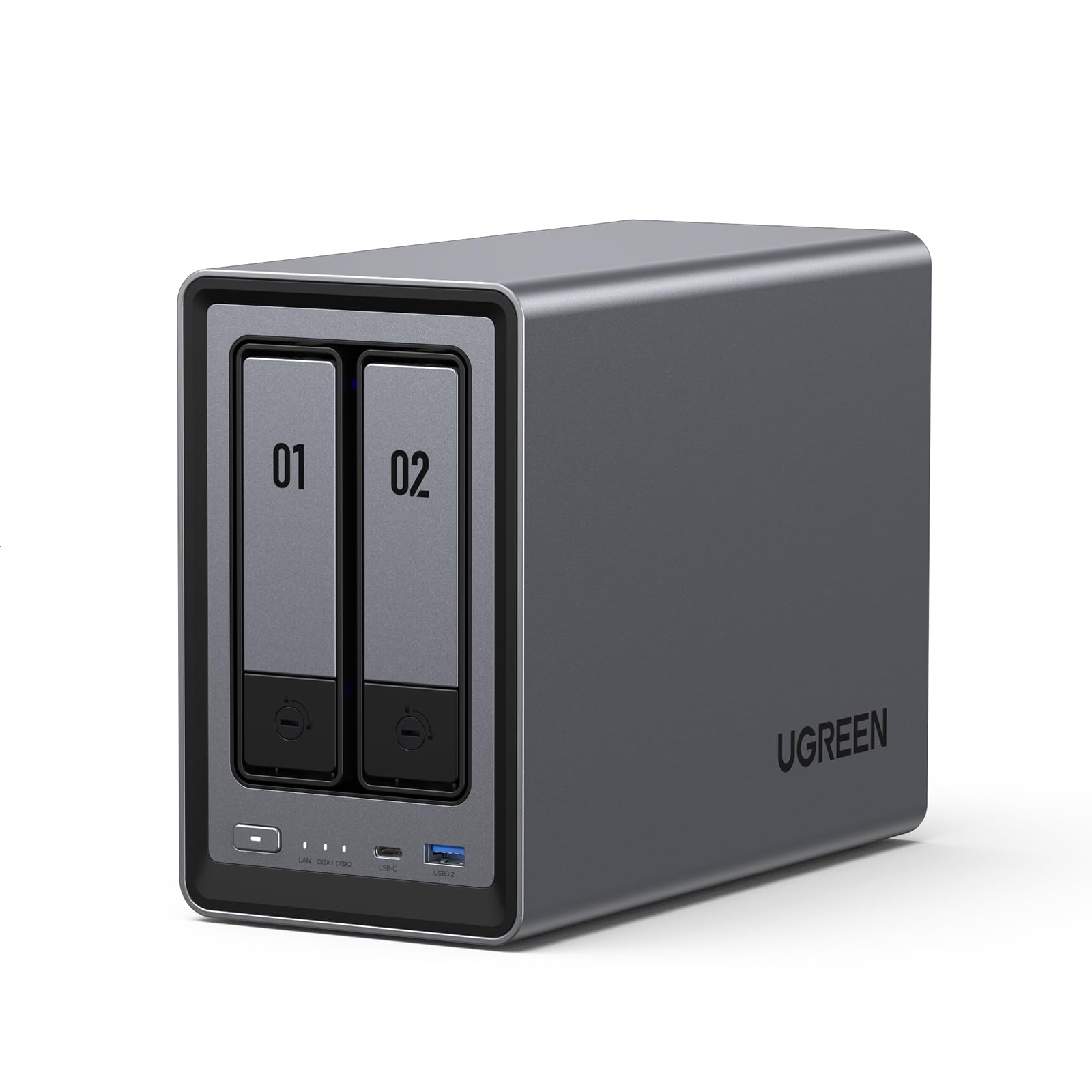 UGREEN NASync DXP2800 2-Bay Desktop NAS, Intel N100 Quad-core CPU, 8GB DDR5 RAM, 2.5GbE, 2X M.2 NVMe Slots, 4K HDMI, Network Attached Storage (Diskless)