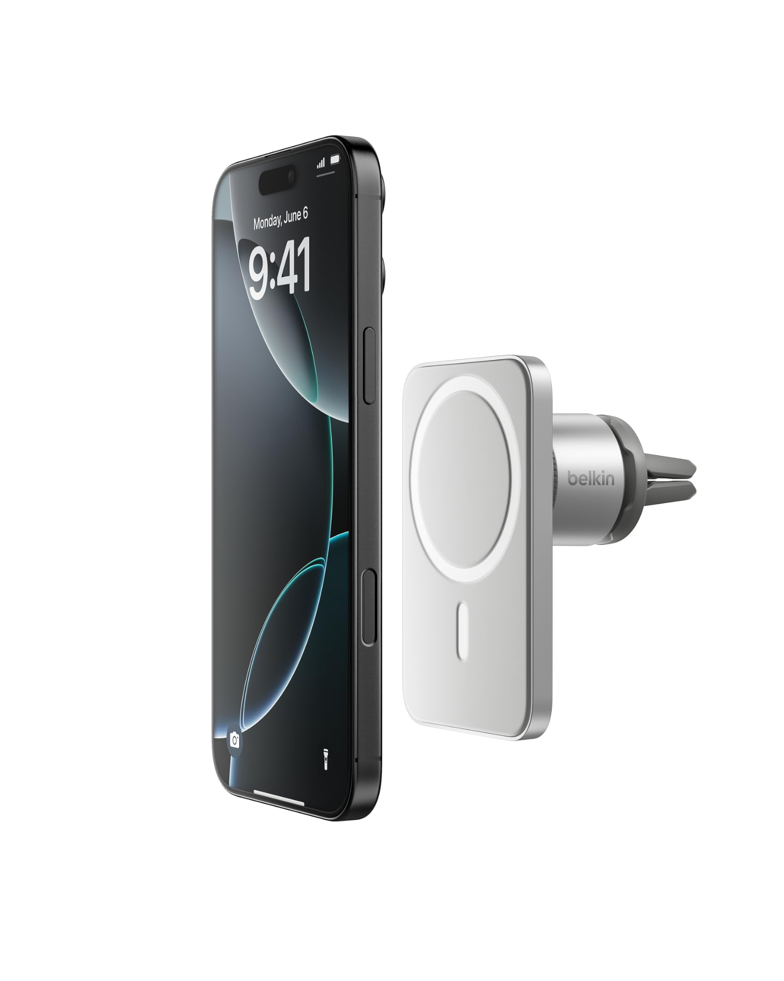Belkin MagSafe Vent Mount Pro MagSafe iPhone Mount For Car - Silver