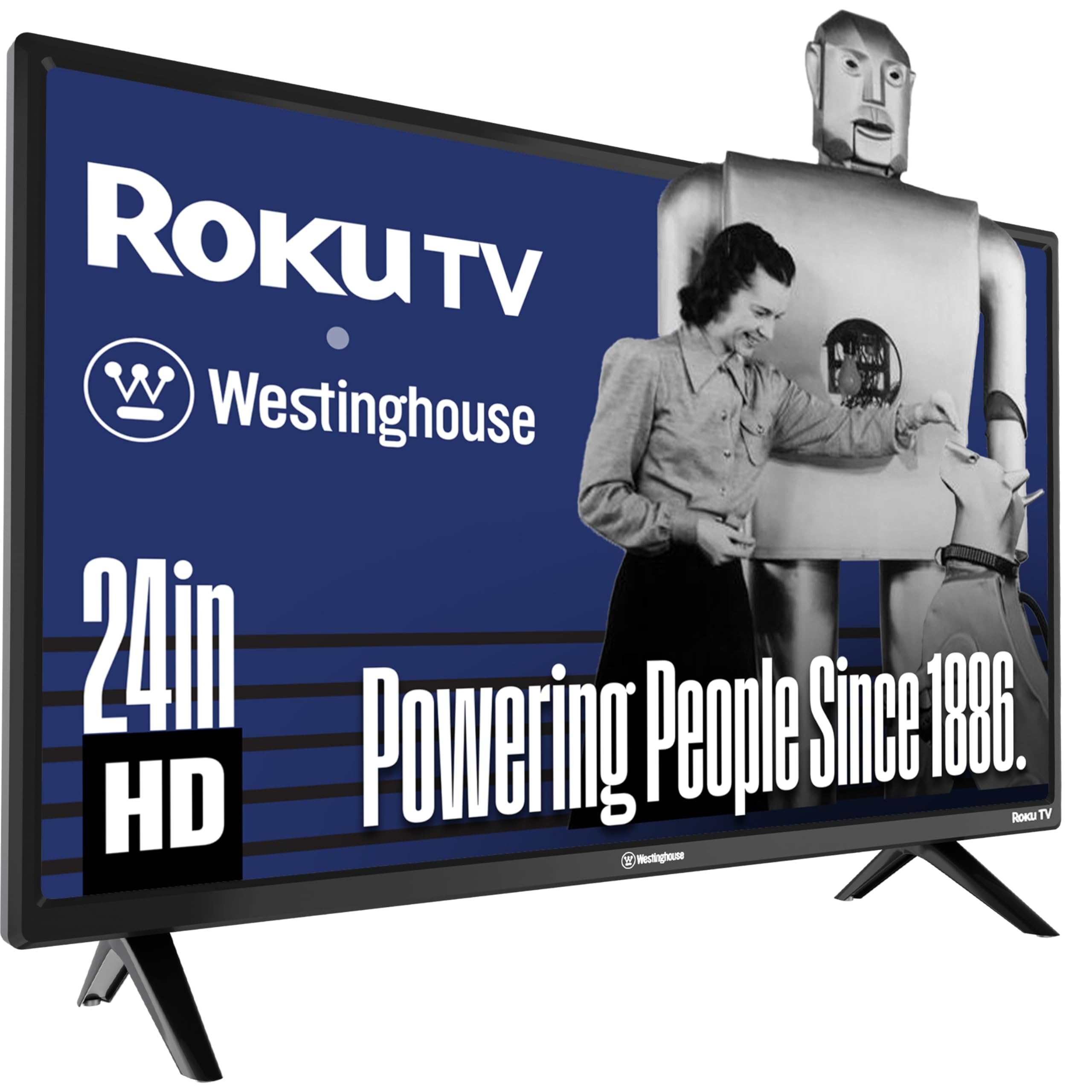 Westinghouse Roku TV - 24 Inch Smart TV, HD Television with Wi-Fi Connectivity and Mobile App, LED Flat Screen Compatible with Apple HomeKit, Alexa and Google Assistant
