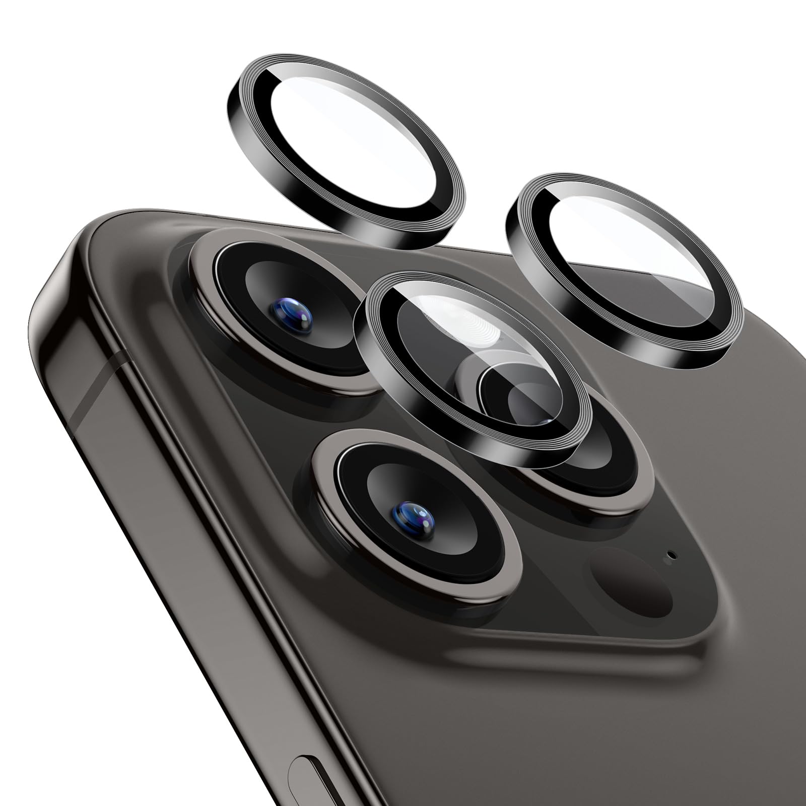 ESR Camera Lens Protector for iPhone 16 Pro Max/16 Pro/15 Pro Max/15 Pro/14 Pro Max/14 Pro, Ultra-tough HD Individual Lens Protectors, Scratch Resistant, Ultra-thin Tempered Glass, 1 Pack, Black