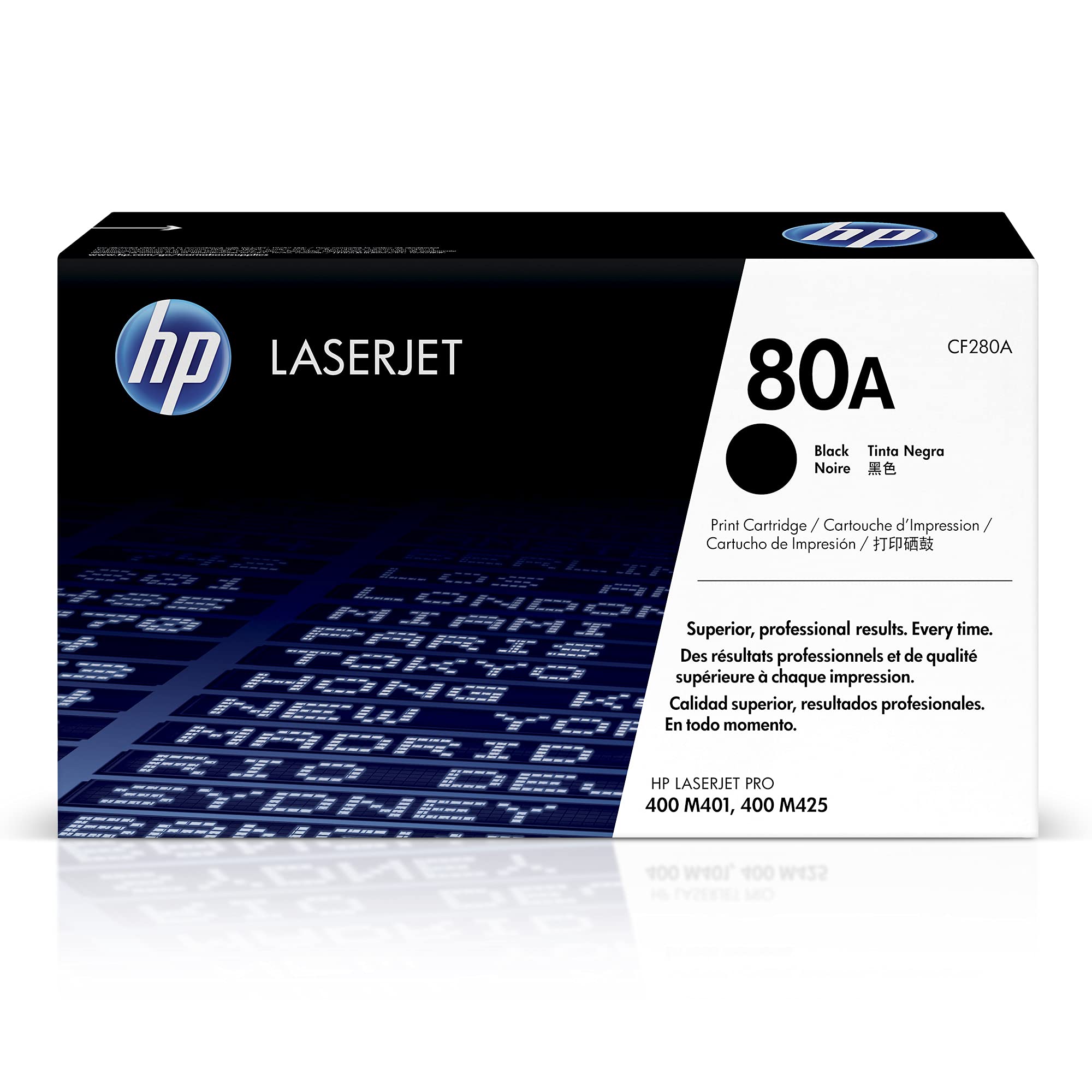 HP 80A Black Toner Cartridge for HP Printers | Works with Printer Series: LaserJet Pro 400 M401, LaserJet Pro 400 MFP M425 | CF280A