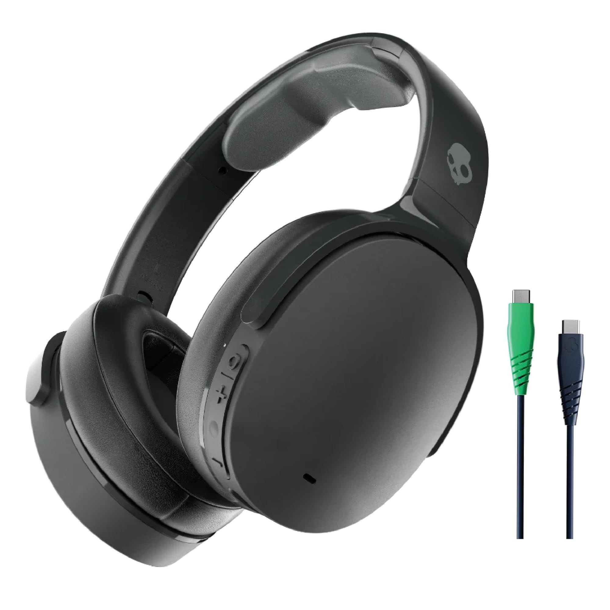 Skullcandy Hesh ANC Wireless Over-Ear Bluetooth Headphones with Charging Cable, Active Noise Cancelling, Up to 22 Hrs Battery, Foldable Lightweight Design, Microphone for iPhone Android - True Black