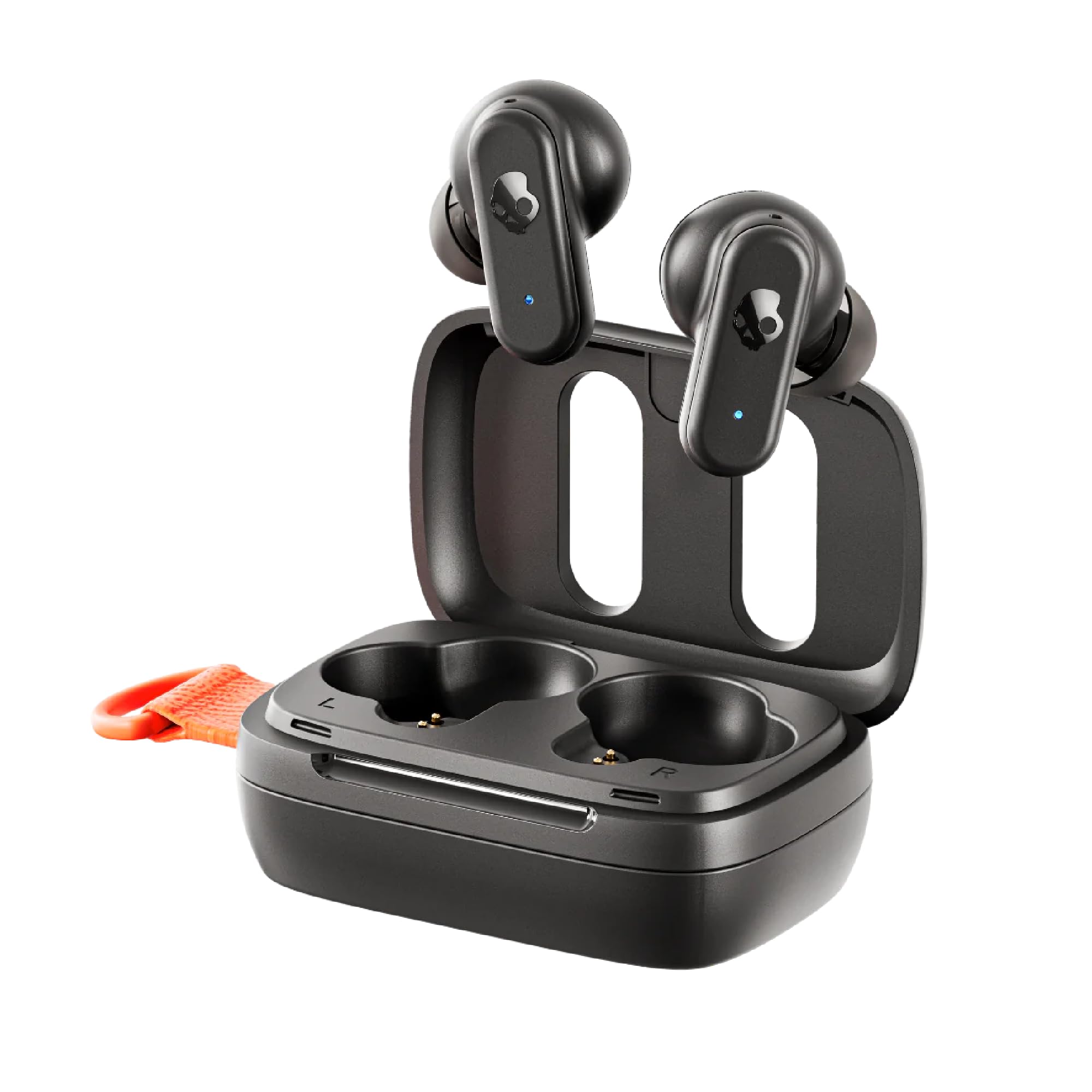 Skullcandy Dime 3 Wireless Earbuds, Bluetooth Headphones, Noise Isolating Fit, Up to 20 Hours Battery, Microphone for iPhone Android, Easy Carry with Integrated Lanyard - True Black