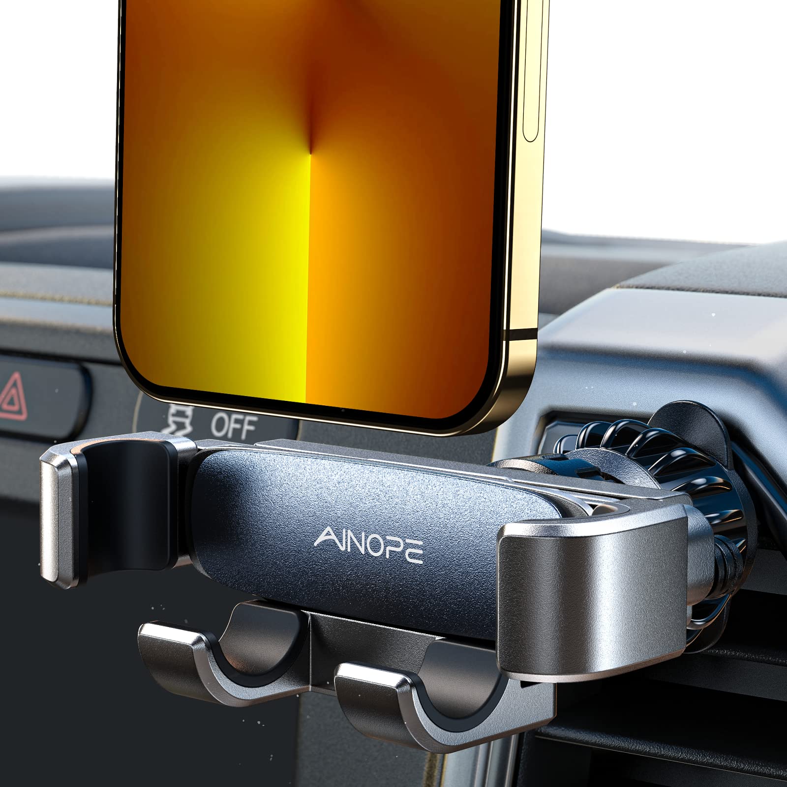 AINOPE Car Phone Holders for Your Car [Ultra Convenient] Air Vent Phone Mount [Upgrade Clamp] Cell Phone Holder Car Interior Accessories Women for iPhone 16 Pro Max 15 Samsung S25 Honda Toyota Mazda
