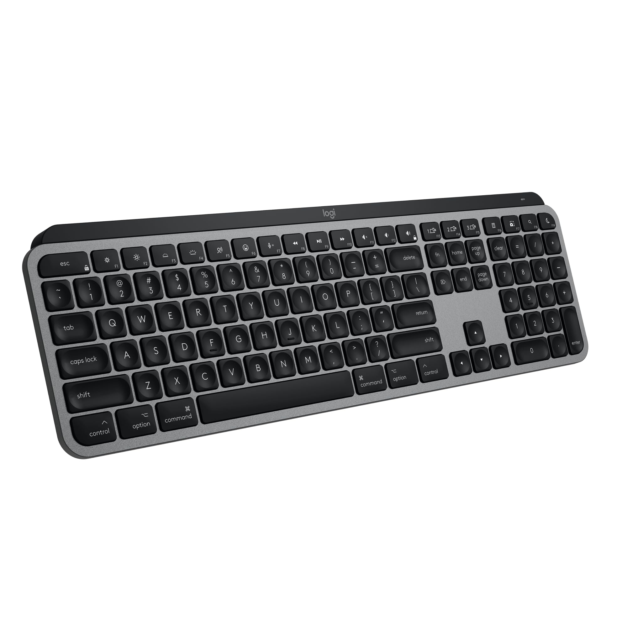 Logitech MX Keys S for Mac, Wireless Keyboard, Fluid, Precise Laptop-Like Typing, Programmable Keys, Backlit, Bluetooth USB C Rechargeable for MacBook Pro, MacBook Air, iMac, iPad - Space Grey