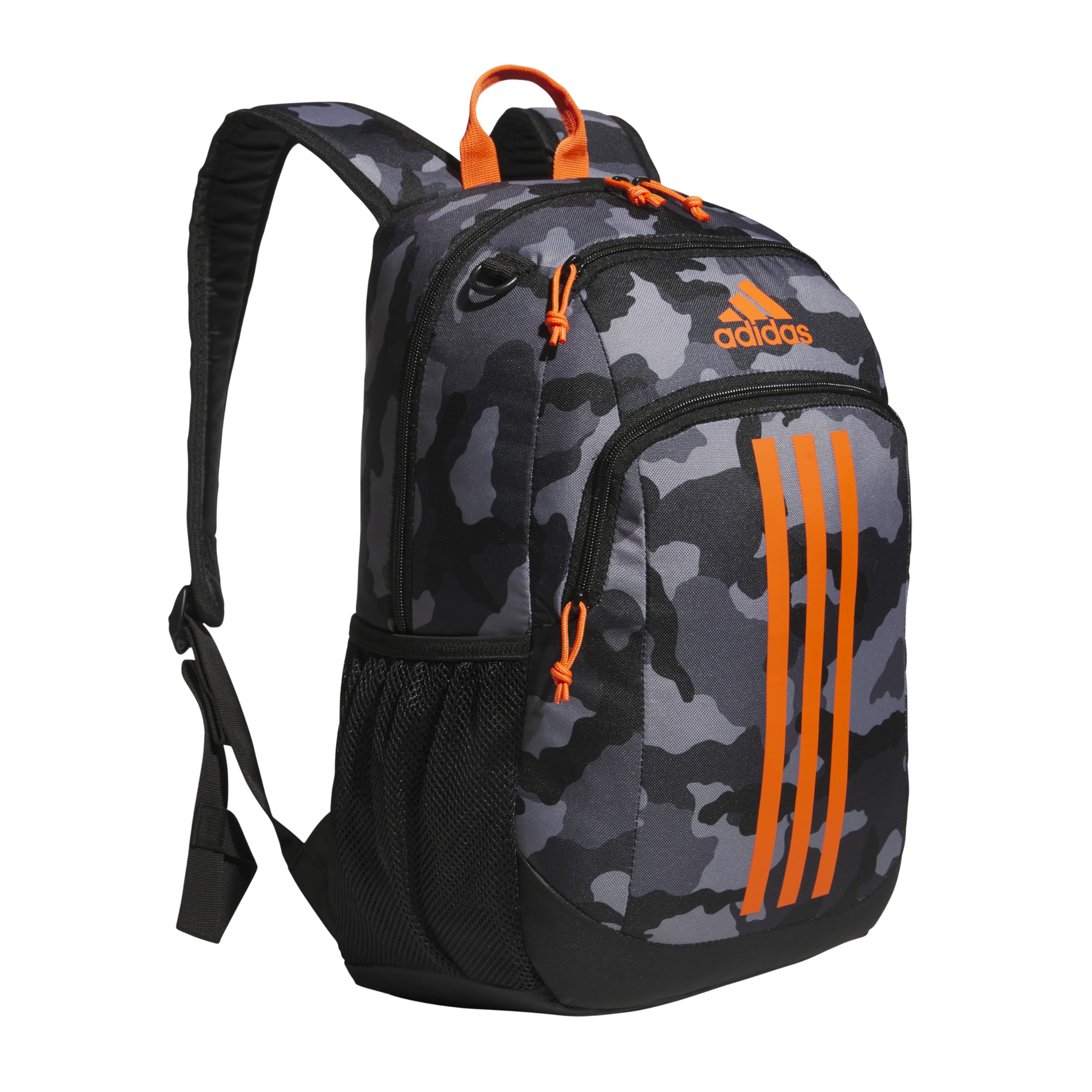 adidas Unisex Kid's Creator Laptop Backpack for Women and Men, Comfortable and Durable Small Athletic Bag, Camouflage Carbon/Black/Impact Orange, One Size