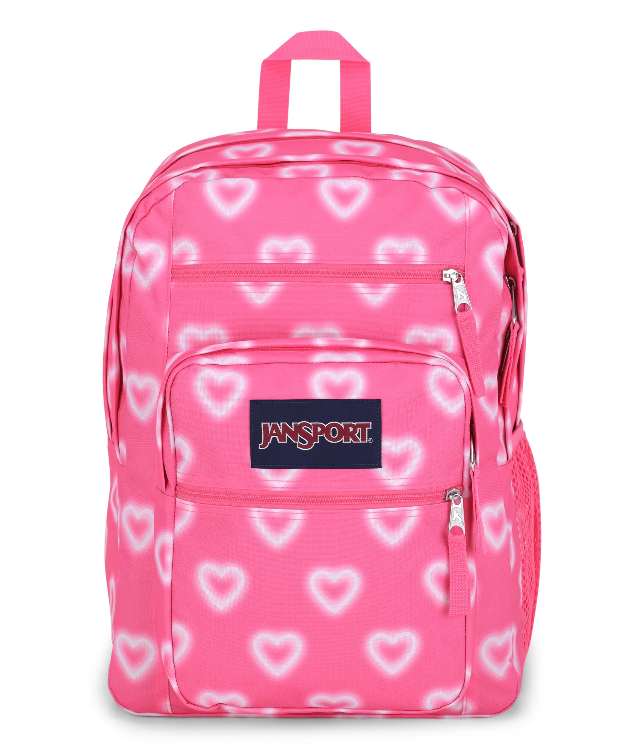 JanSport Laptop Backpack - Computer Bag with 2 Compartments, Ergonomic Shoulder Straps, 15” Laptop Sleeve, Haul Handle - Book Rucksack - Happy Hearts Pink