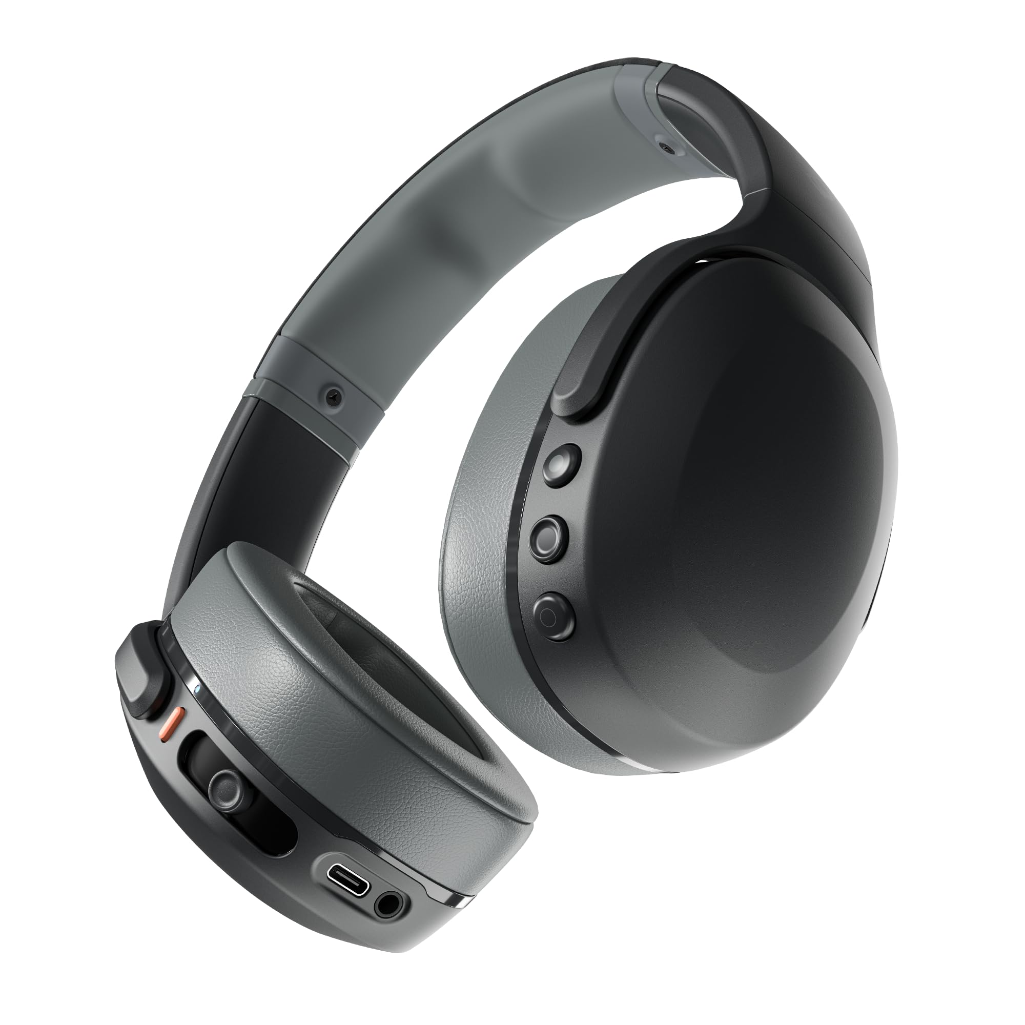 Skullcandy Crusher Evo Wireless Bluetooth Headphones with Multi-Sensory Bass, Noise Isolating Over-Ear Fit, Up to 40 Hours Battery, Microphone for iPhone Android - Asphalt