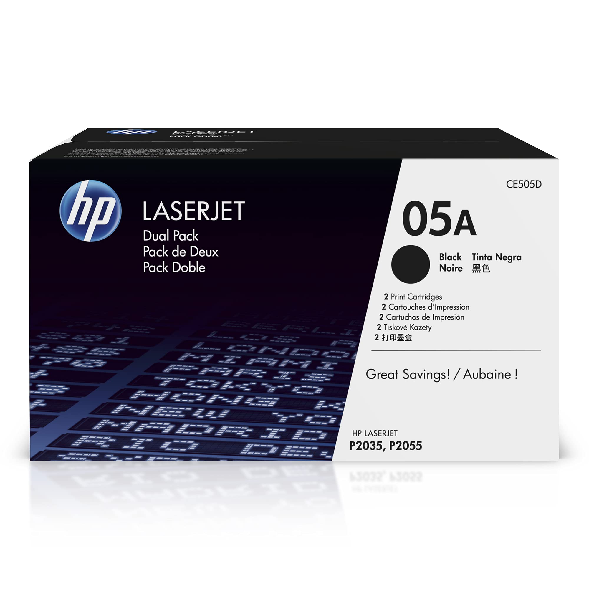 HP 05A Black Toner Cartridge | Works with HP LaserJet P2035, P2055 Series | CE505A