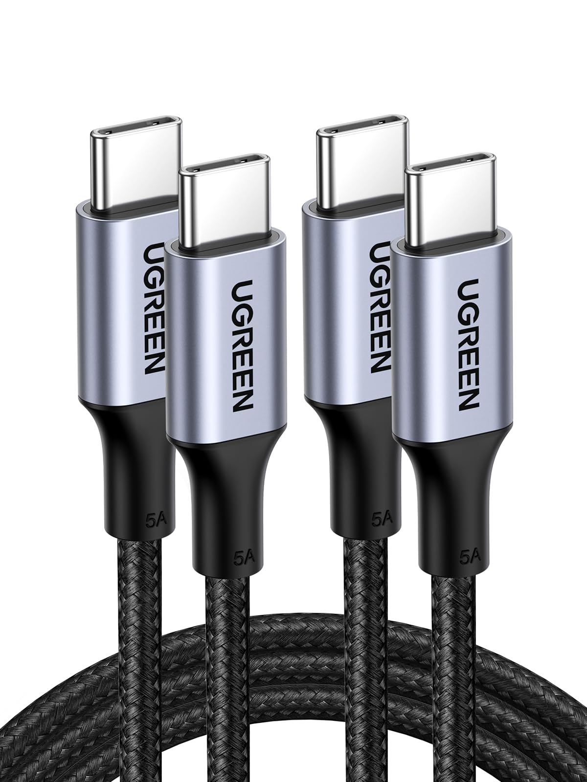 UGREEN USB C to USB C Cable, 100W 2-Pack USB C Charger Cable for iPhone 16/16 Plus/16 Pro/16 Pro Max/15, MacBook Pro, iPad Pro, Dell XPS, Samsung Galaxy S24/S23/S22 Ultra, Switch, Pixel, 3.3FT Black