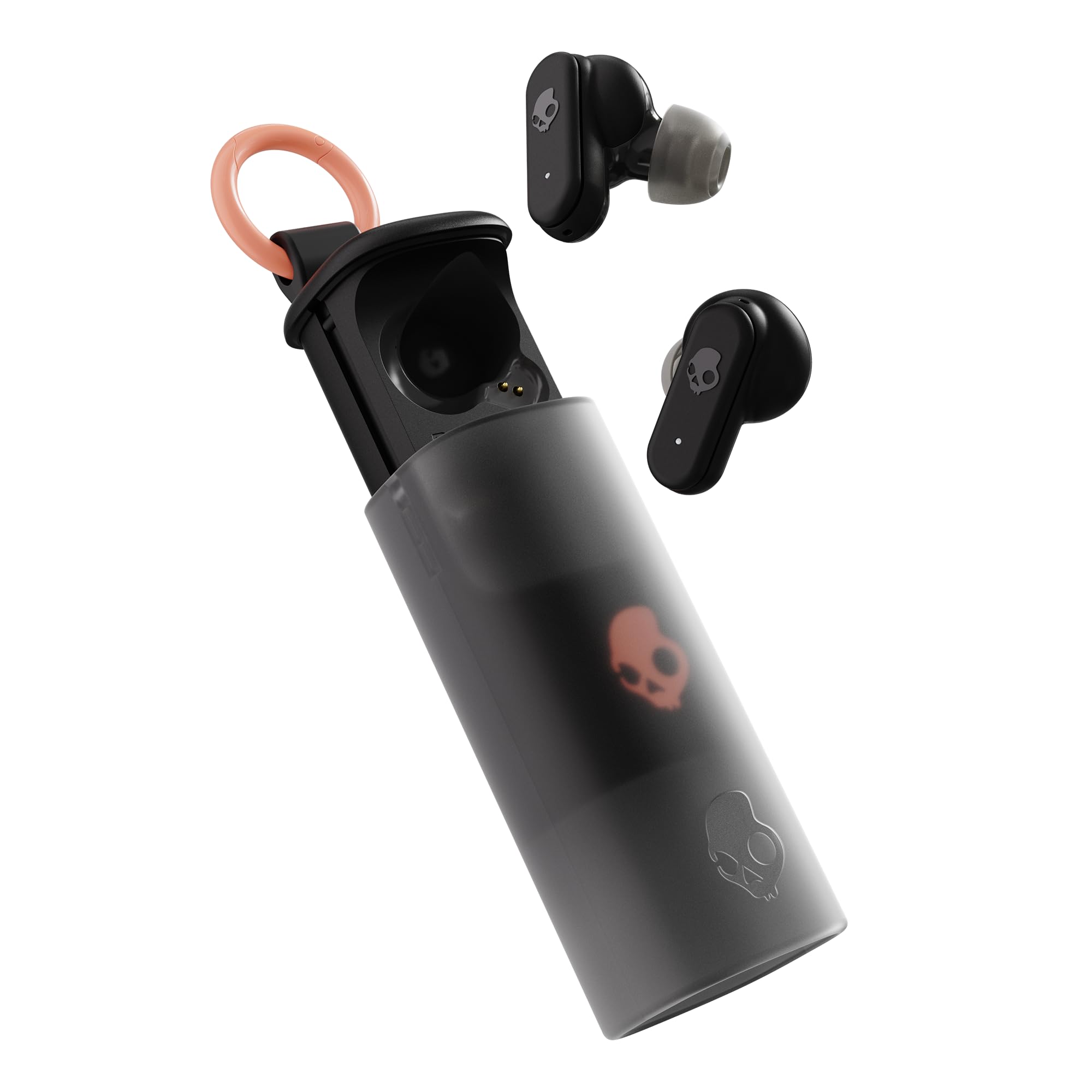 Skullcandy Dime Evo Wireless Earbuds, Bluetooth Headphones, Noise Isolating Fit, Up to 36 Hours Battery, Microphone for iPhone Android, Easy Carry with Clip-Anywhere Case - True Black