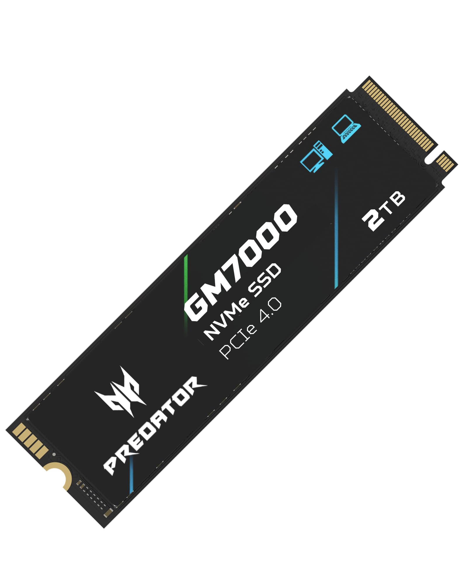 Predator M.2 SSD 2TB GM7000 with DRAM Cache NVMe 1.4 2280 PCIe Gen4×4 Ultra high Speed (Maximum Read: 7400MB/s, max Write: 6700MB/s) 3D NAND TLC Internal SSD Compatible with PS5 Pro - BL.9BWWR.106