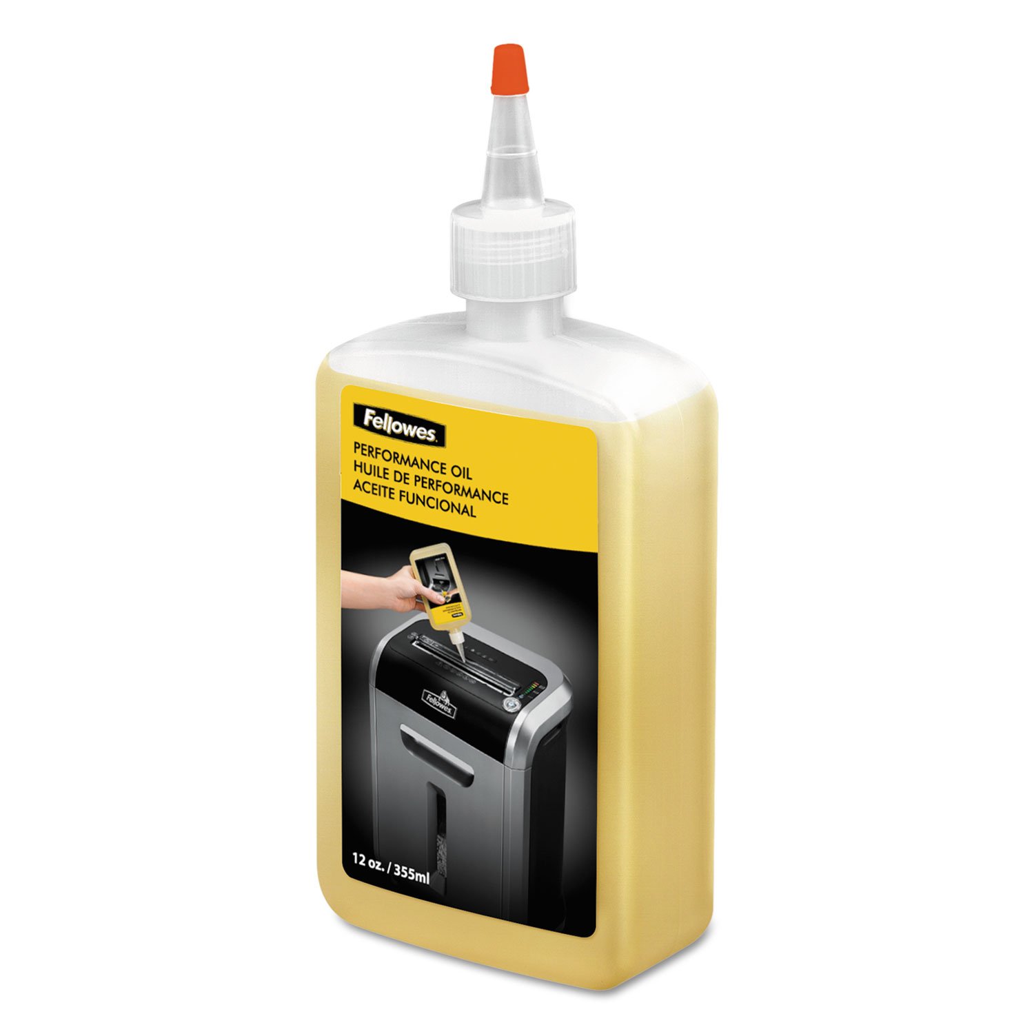Fellowes Powershred Performance Shredder Oil, 12 oz. Extended Nozzle Bottle (35250) (Pack of 1)