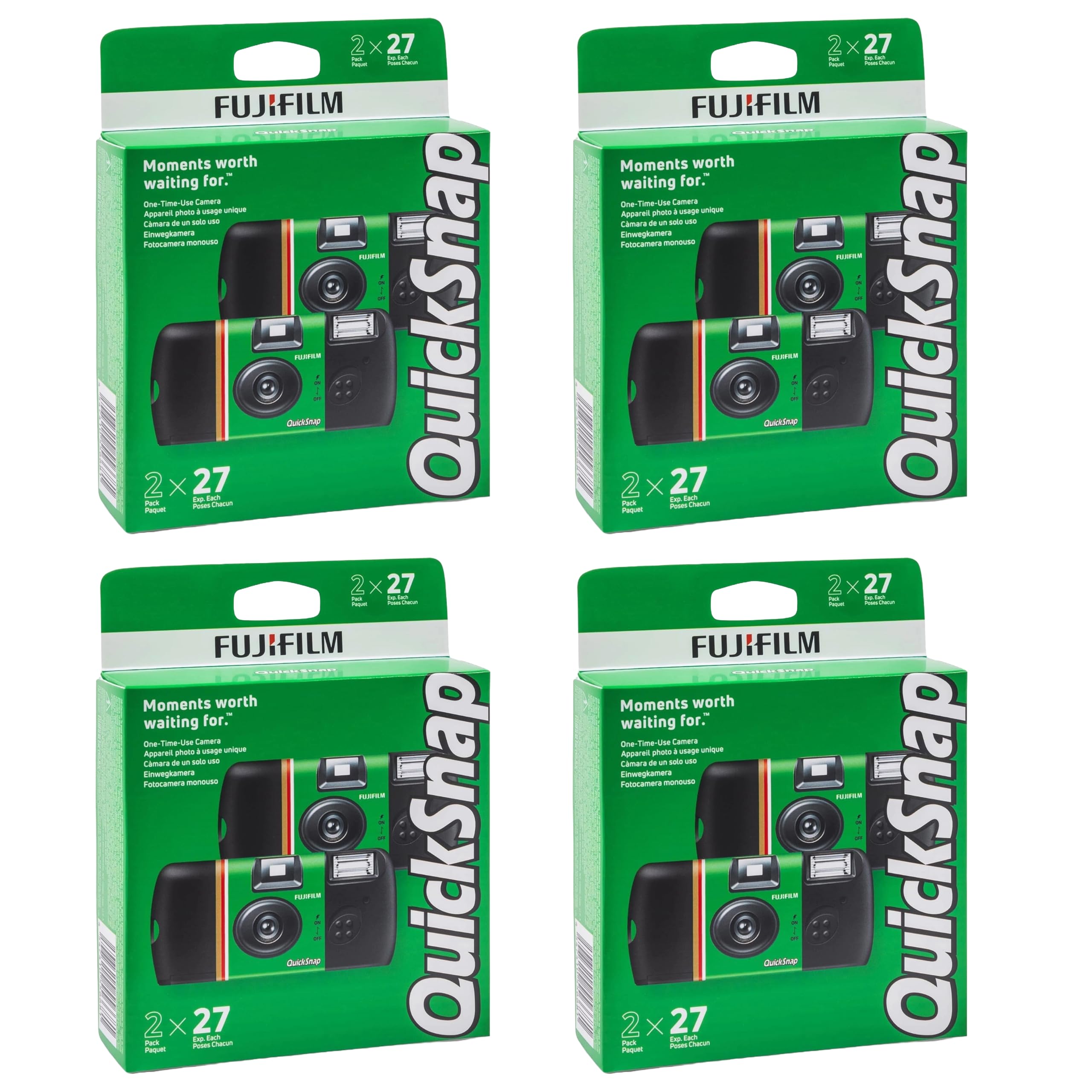Fujifilm QuickSnap Flash 400 One Time Use 35mm Camera with Flash, 27 Exposures, 8-Pack