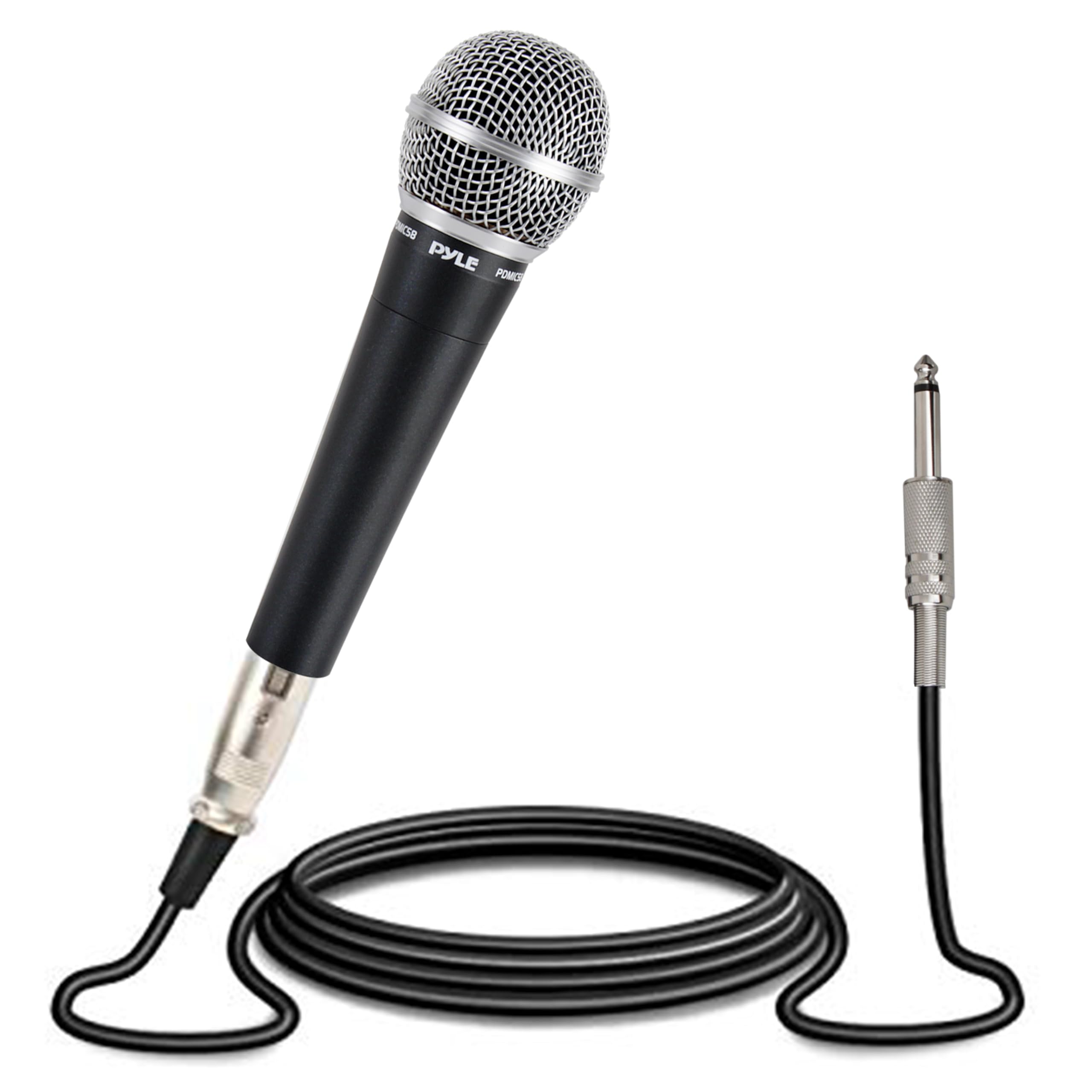 Pyle Handheld Microphone PDMIC58 - Dynamic Moving Coil Cardioid Unidirectional Includes 15ft XLR Audio Cable to 1/4'' Audio Connection