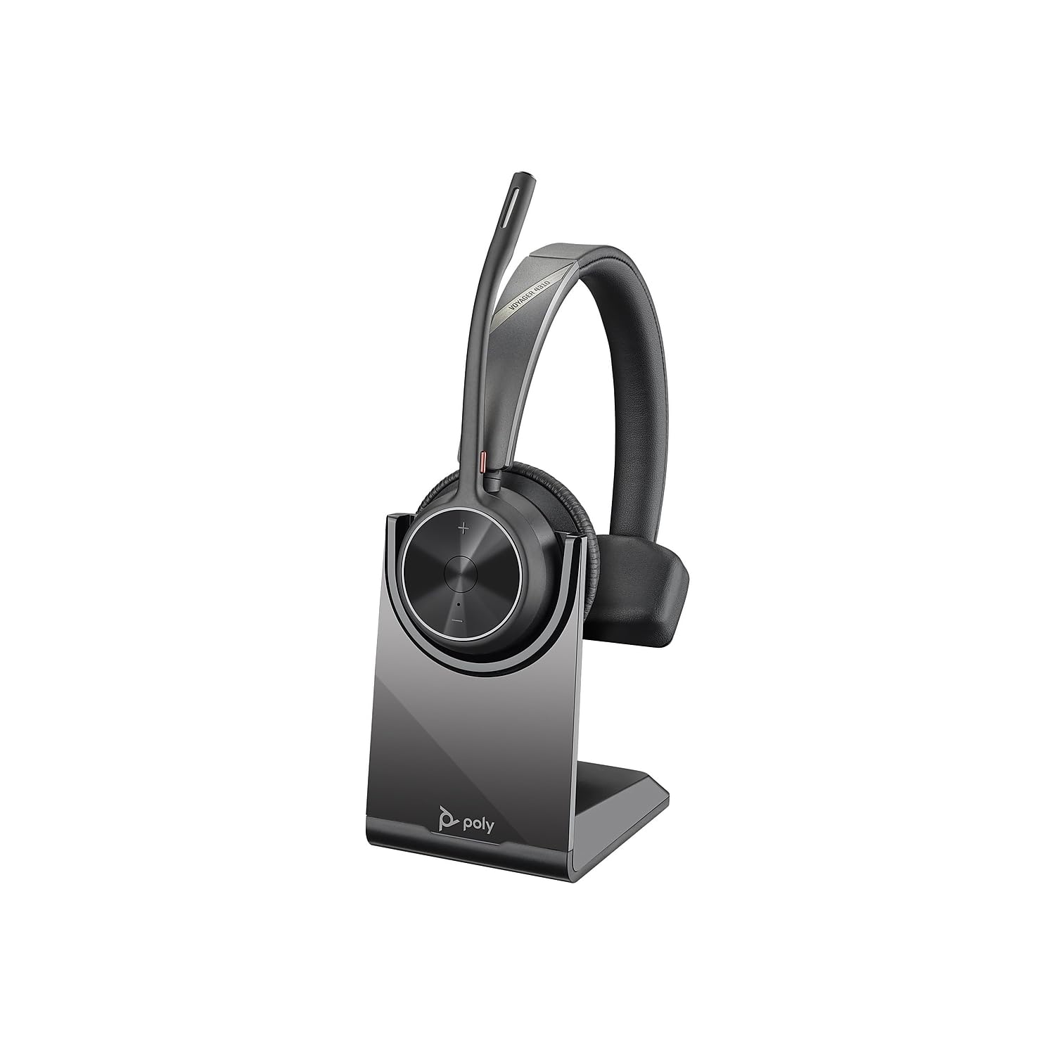 Poly - Voyager 4310 UC Wireless Headset + Charge Stand (Plantronics) - Single-Ear Headset w/Mic - Connect to PC/Mac via USB-A Bluetooth Adapter, Cell Phone via Bluetooth -Works with Teams, Zoom &More