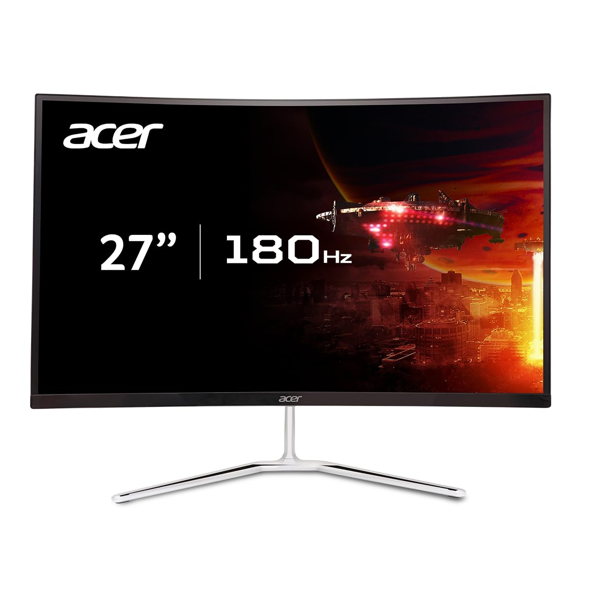 Acer Nitro 27" WQHD 2560 x 1440 1500R Curved PC Gaming Monitor | AMD FreeSync Premium | 180Hz Refresh | 1ms VRB | VESA Mountable | HDR10 | 1 x Display Port 1.2 & 2 x HDMI 2.0 | EDA270U Pbmiipx
