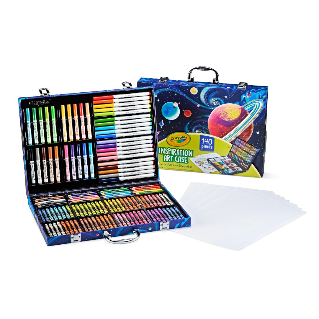 Crayola Inspiration Art Case Coloring Set, 140pc Space Theme – Art Kit for Kids, Crayons, Markers, Pencils, Gift for Boys & Girls, Ages 5, 6, 7, 8 [Amazon Exclusive]