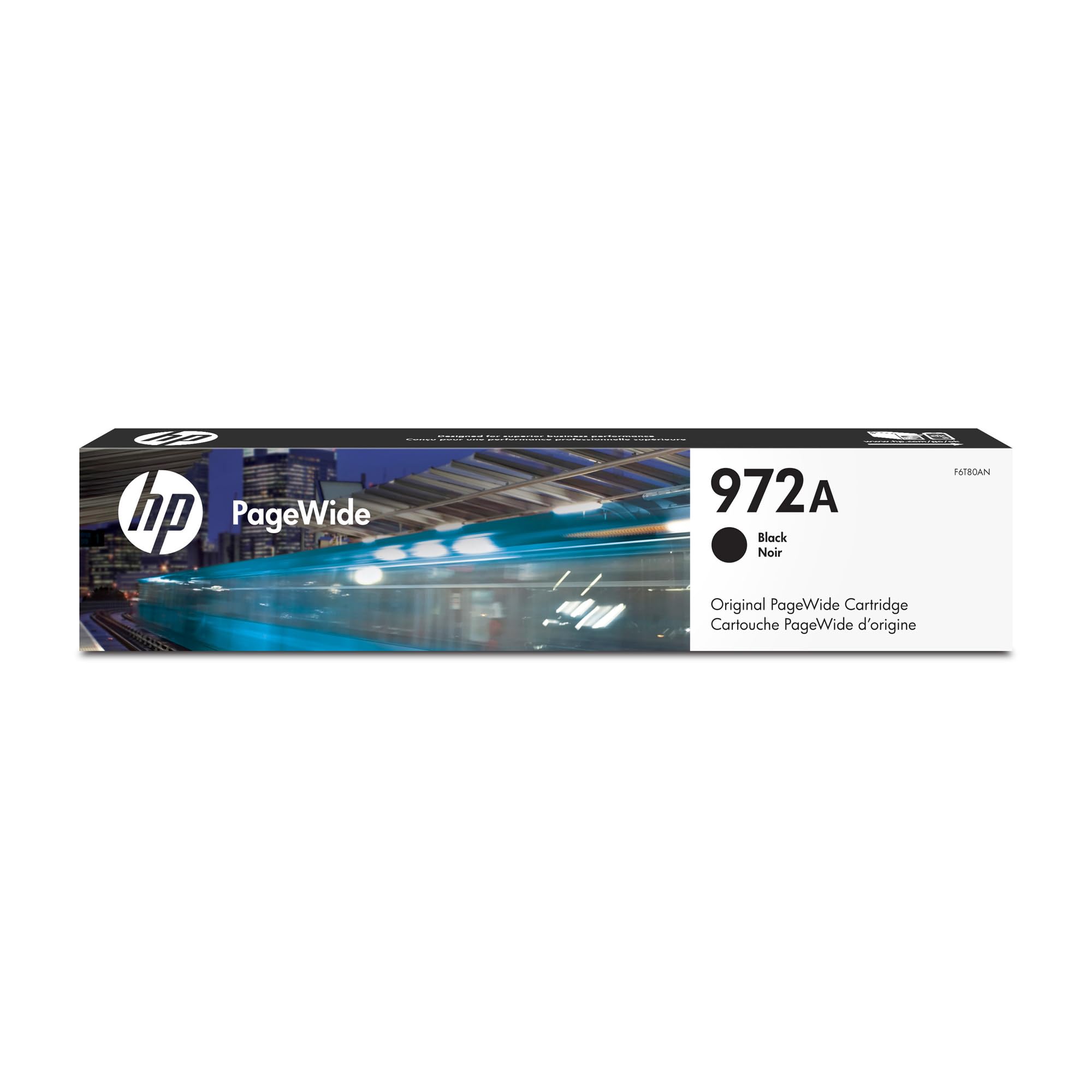 HP 972A PageWide Black Ink Cartridge for HP Printers | Works with Printer Series: PageWide Pro 452, 477, 552dw, 577 | F6T80AN