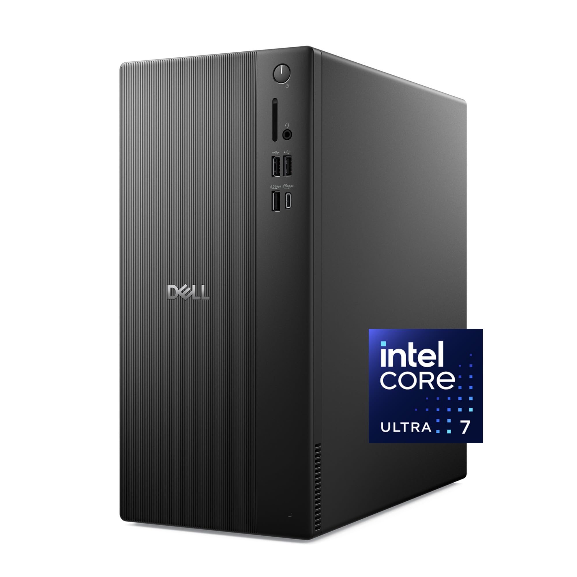 Dell Tower Desktop ECT1250 - Intel Core Ultra 7-265 Processor, Intel UHD Graphics, 32GB DDR5 5600MT/s Memory, 1TB M.2 SSD, 3.0 SD Card Reader, Wired Keyboard and Mouse, Basic Onsite Service
