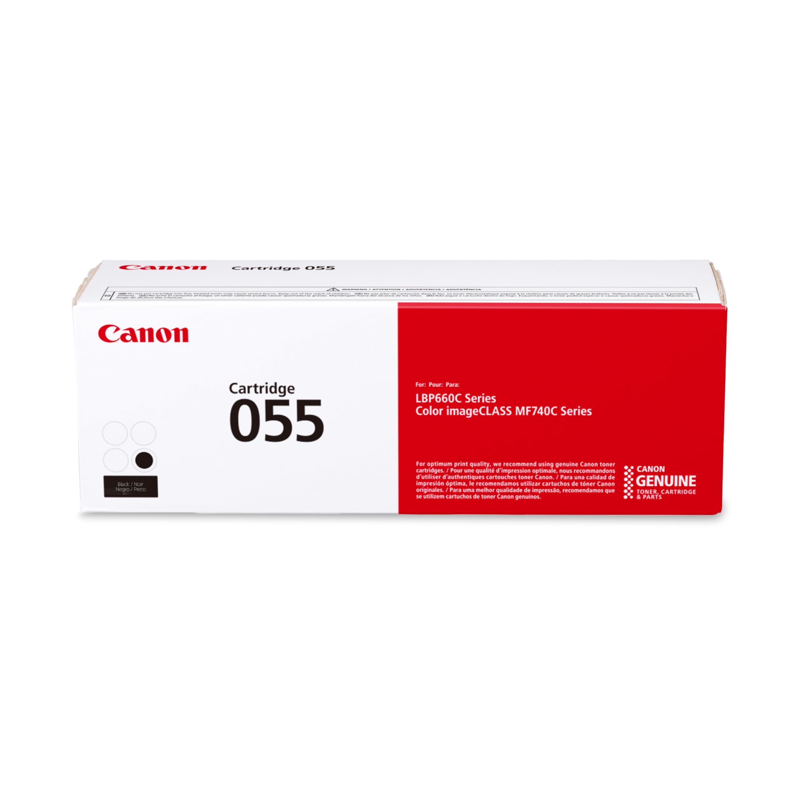 Canon Genuine 055 Black Toner Cartridge Compatible with LBP664Cdw, MF741Cdw, MF743Cdw, MF745Cdw, MF746Cdw