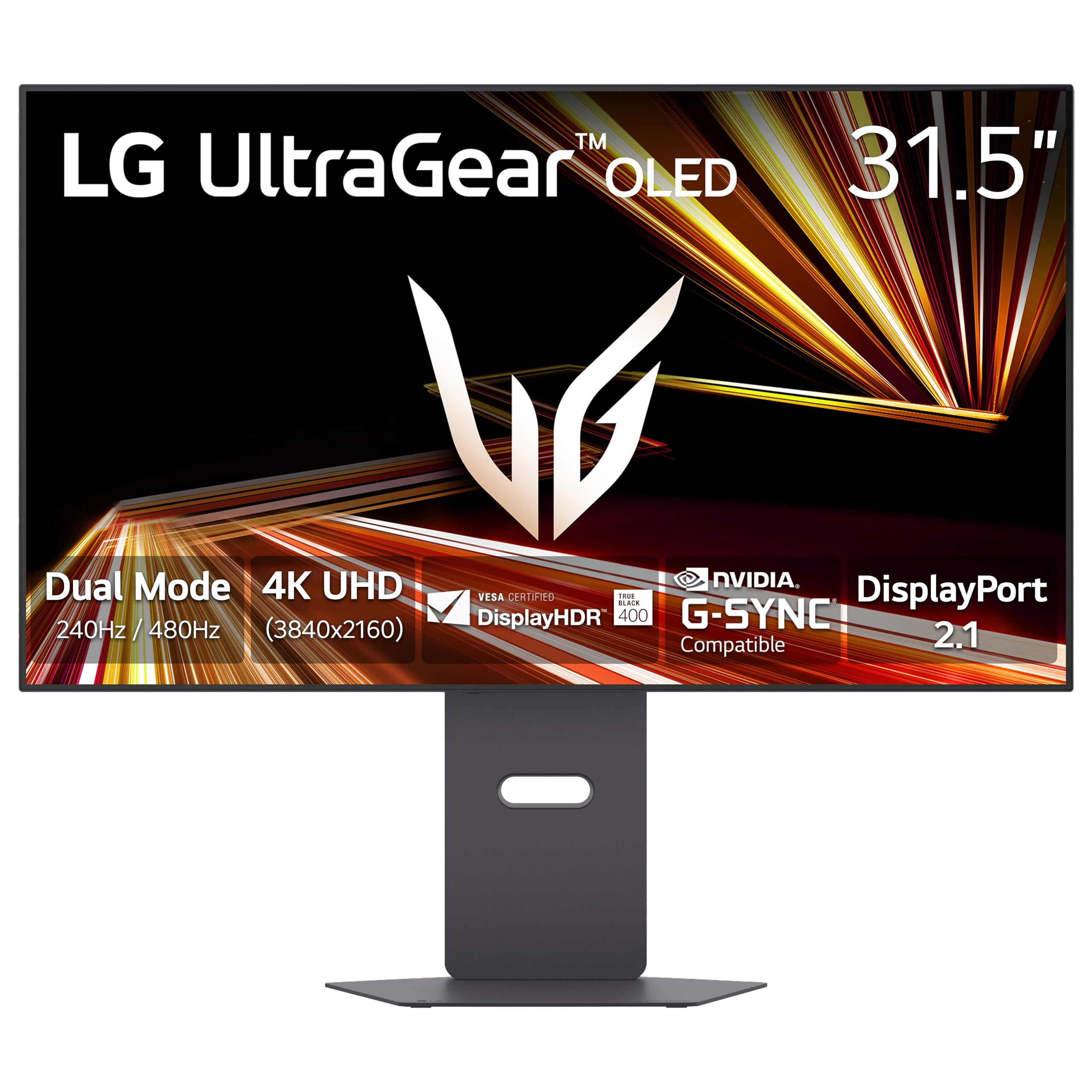 LG 32GX870A-B 32-inch Ultragear 4K UHD (3840 x 2160) OLED Gaming Monitor, Dual-Mode, 240Hz, 0.03ms, NVIDIA, AMD FreeSync Premium Pro, VESA DisplayHDR True Black 400, USB Type-C, DP2.1, Black