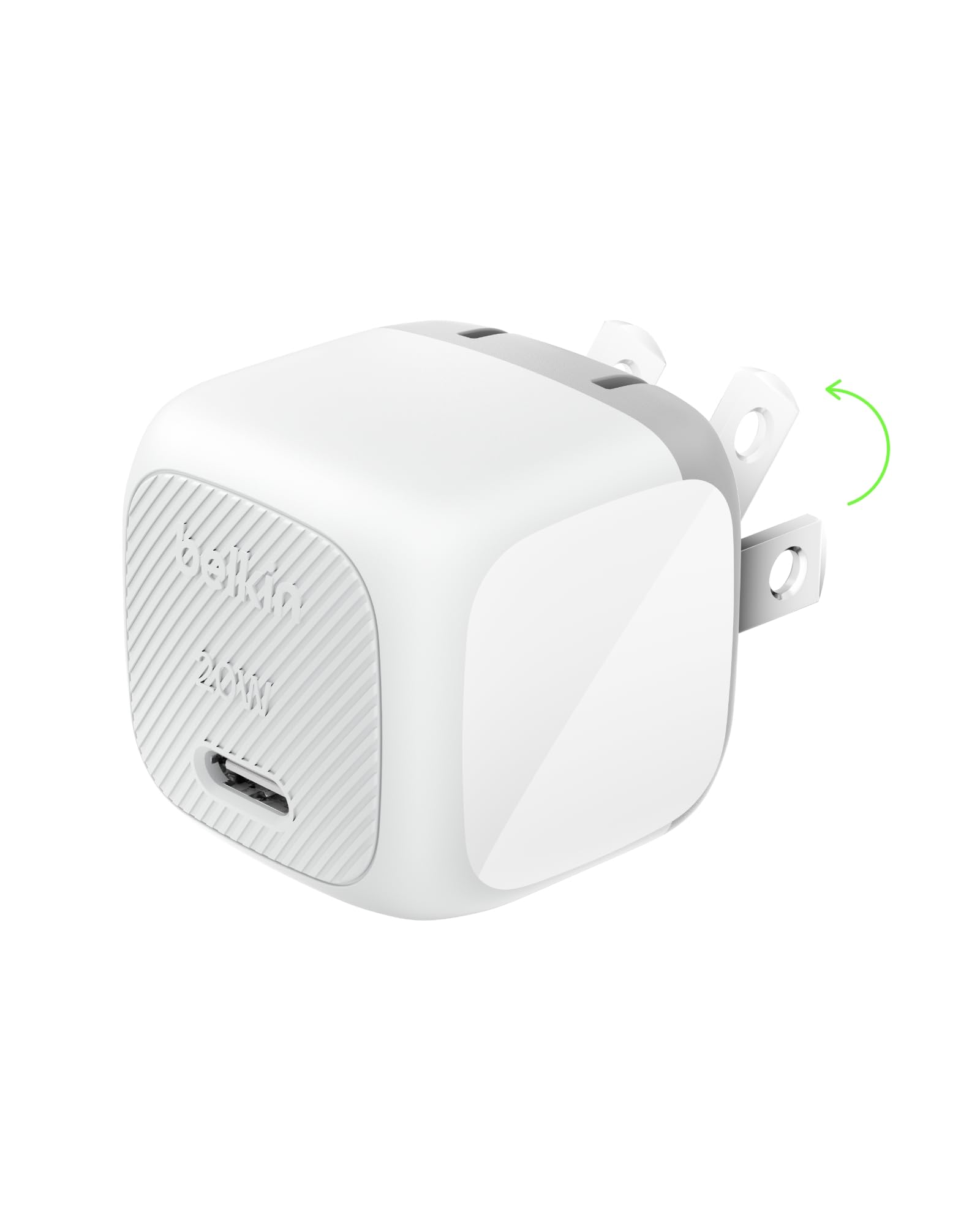 Belkin USB C Charger Block 20W, Fast Charging Block, Type C Wall Charger, Compatible with Apple iPhone 16, iPhone 15/14/13, Galaxy S25, Google Pixel 9, iPad, AirPods, etc - White