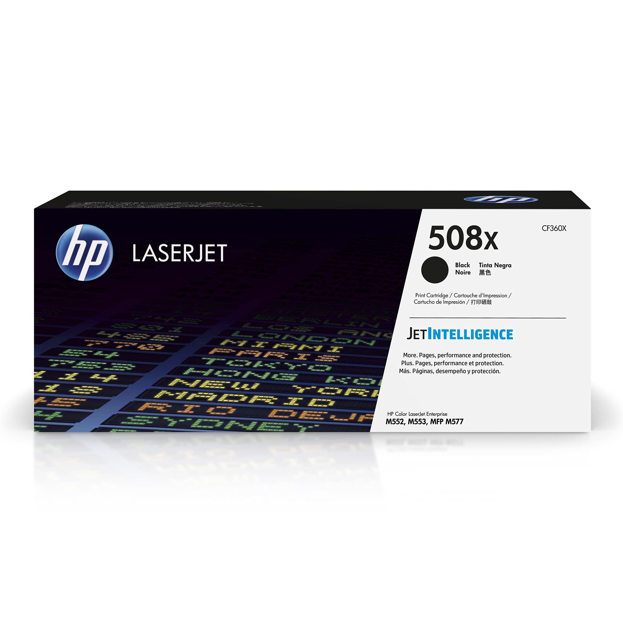 HP 508X Black High-yield Toner Cartridge | Works with HP Color LaserJet Enterprise M552, M553, HP Color LaserJet Enterprise MFP M577 Series | CF360X