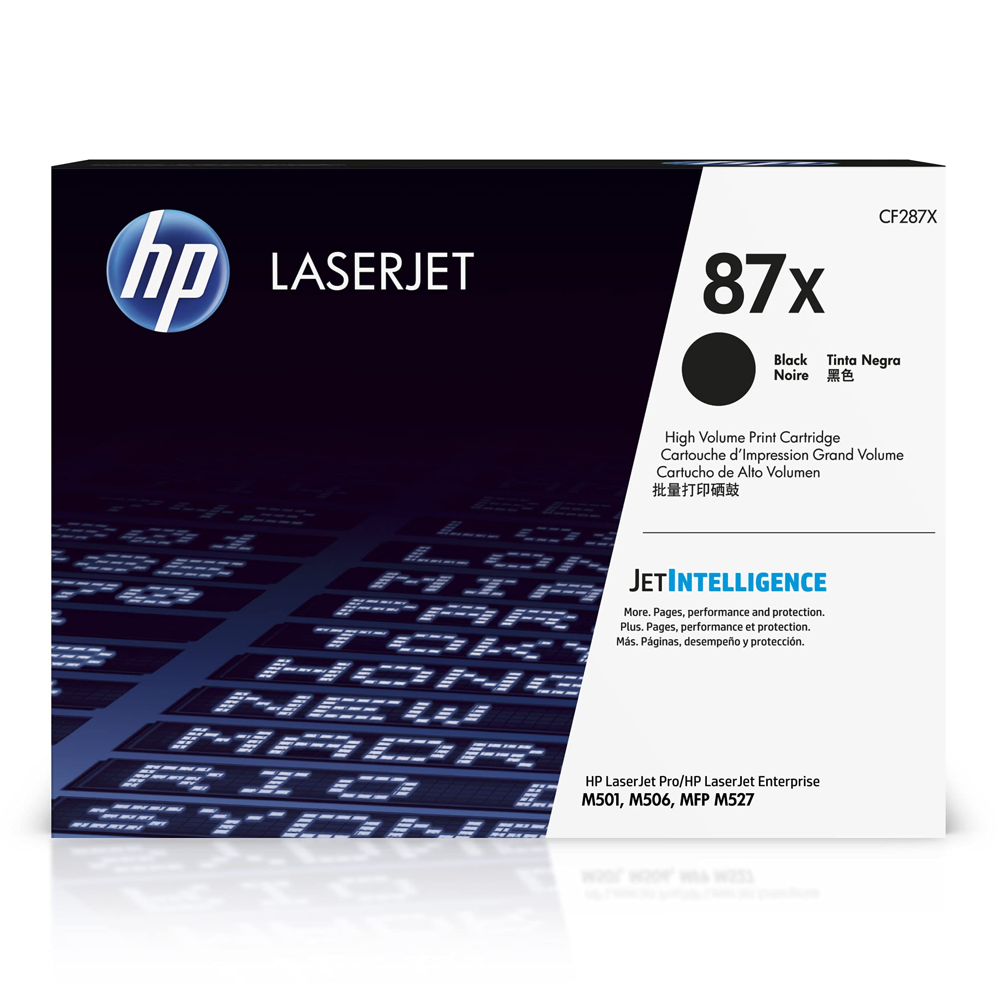 HP 87X Black High-yield Toner Cartridge | Works with HP LaserJet Enterprise M506 Series, HP LaserJet Enterprise MFP M527 Series, HP LaserJet Pro M501 Series | CF287X
