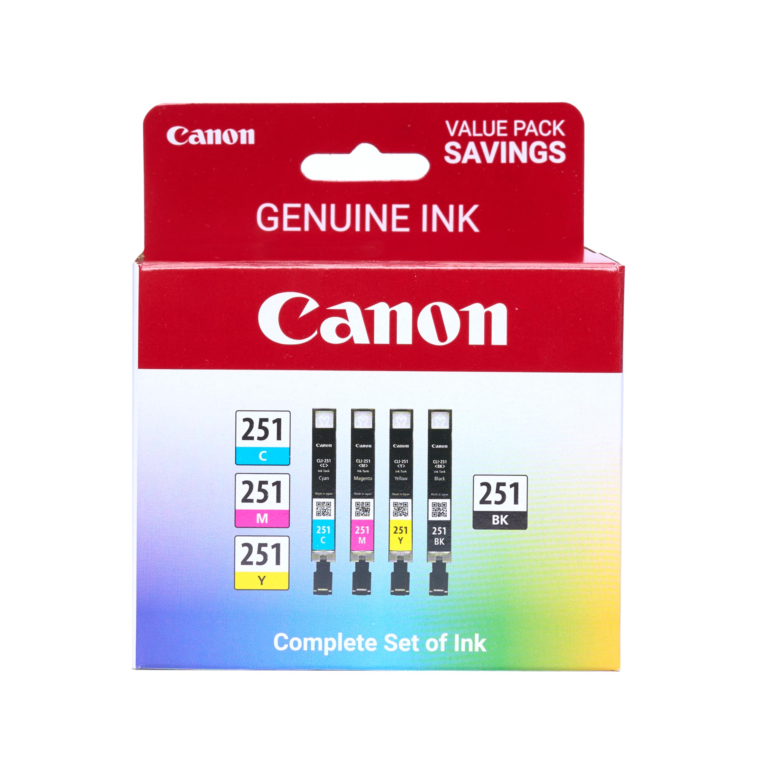 Canon CLI-251 BK/CMY 4PK Compatible to MG6320, iP7220, MG5420, MX922, MG7120, MG6420, MG5520, iX6820, iP8720, MG7520, MG6620, MG5620