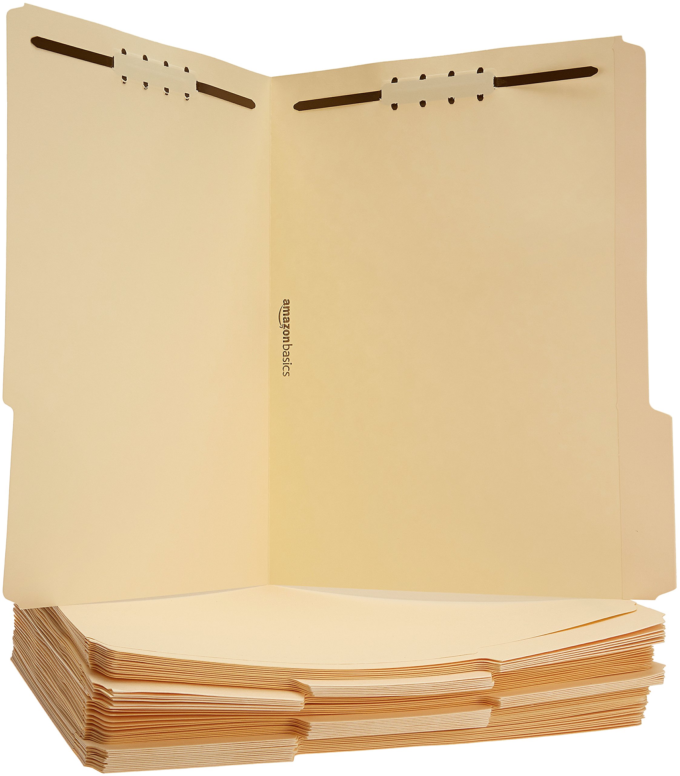 Amazon Basics Manila File Folders with Fasteners for Organized Filing, Letter Size, Beige, 50-Pack
