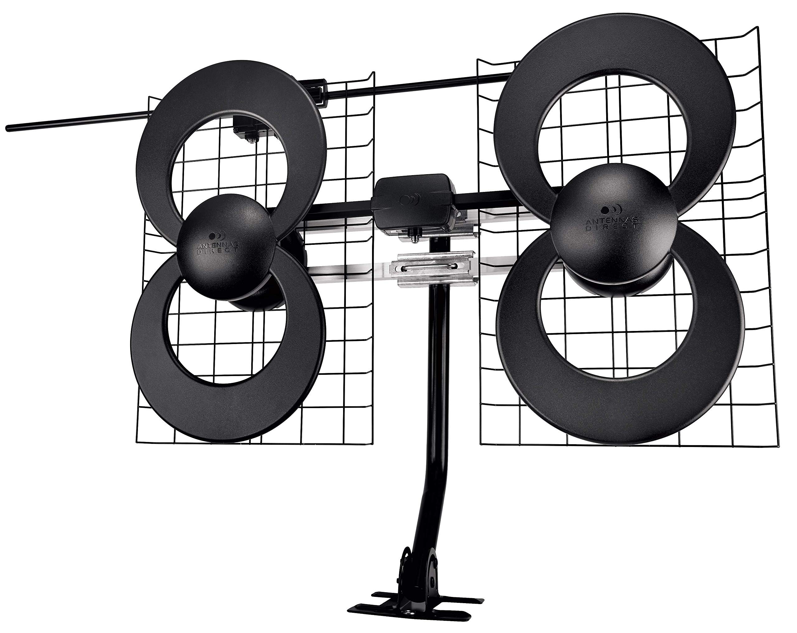 Antennas Direct ClearStream 4V Indoor Outdoor TV Antenna, UHF VHF, Multi-Directional, 70+ Mile Range, 4K 8K UHD, NEXTGEN TV – w/ 20-inch Mast (Black)